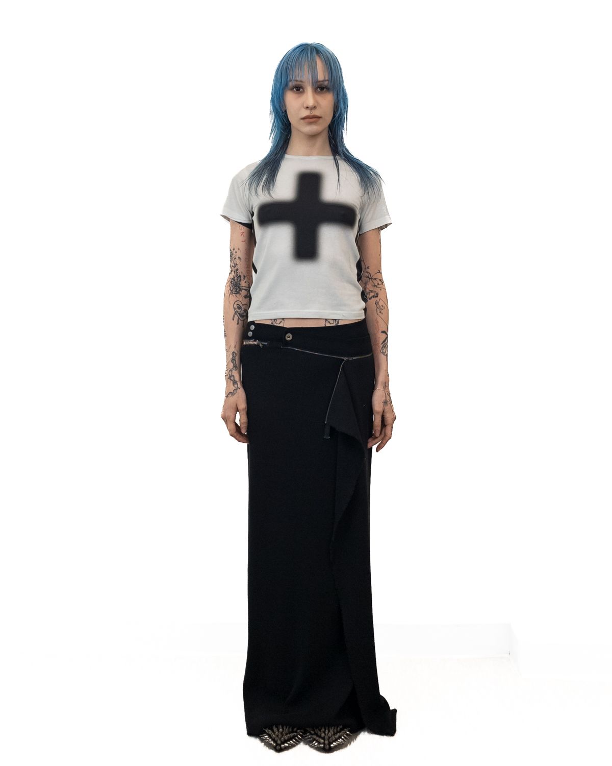 도그마 엑스(DOGMA EHKS) CROSS CROP SHORT SLEEVE LIGHT GREY