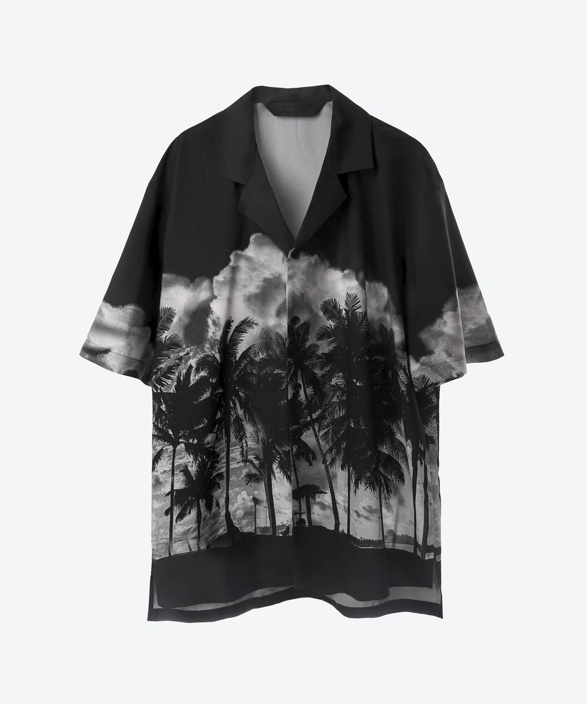 언티지(UNTAGE) 야자수 프린트 볼링 셔츠[Black(UNISEX)]_UTS-SS11