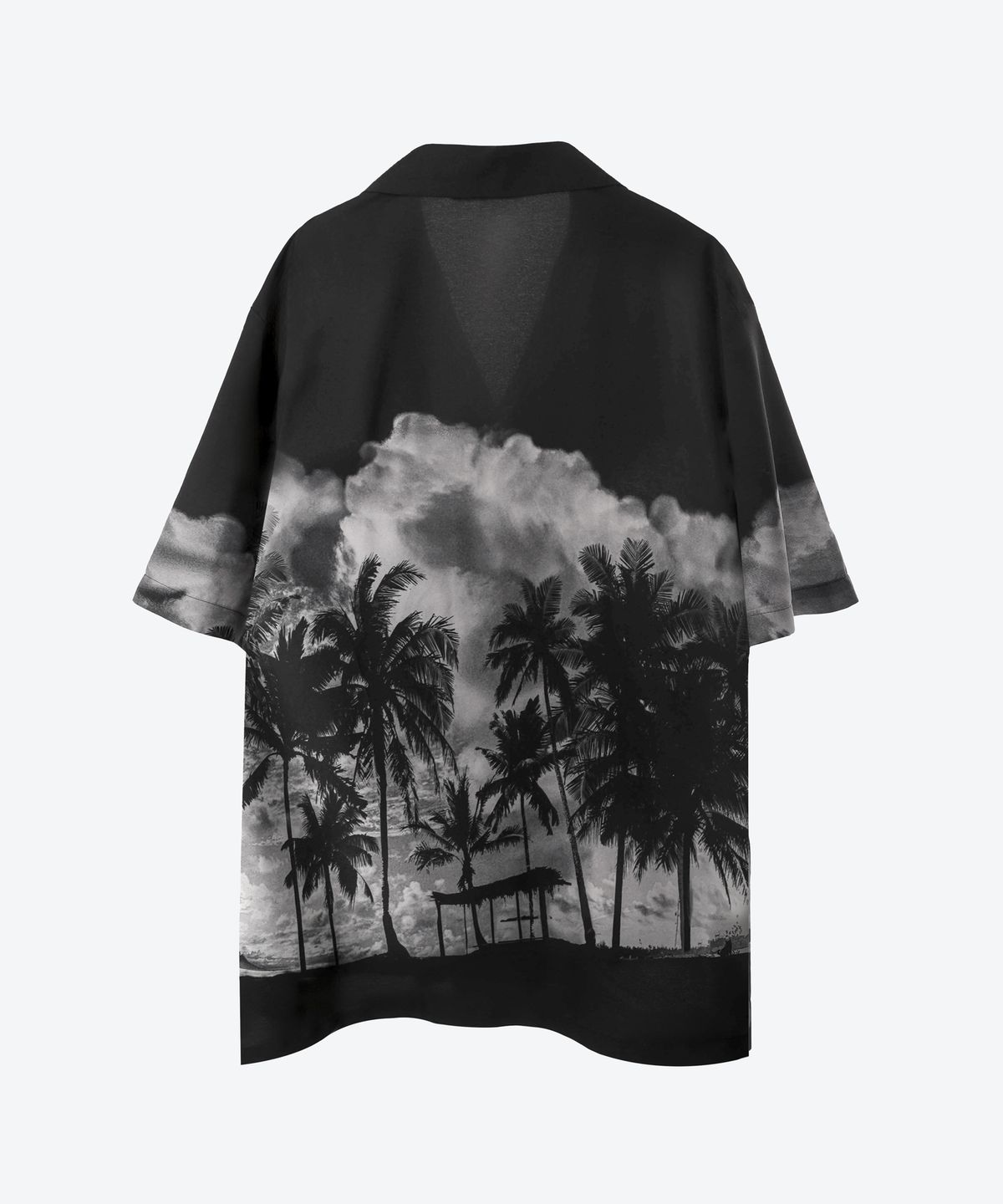 언티지(UNTAGE) 야자수 프린트 볼링 셔츠[Black(UNISEX)]_UTS-SS11