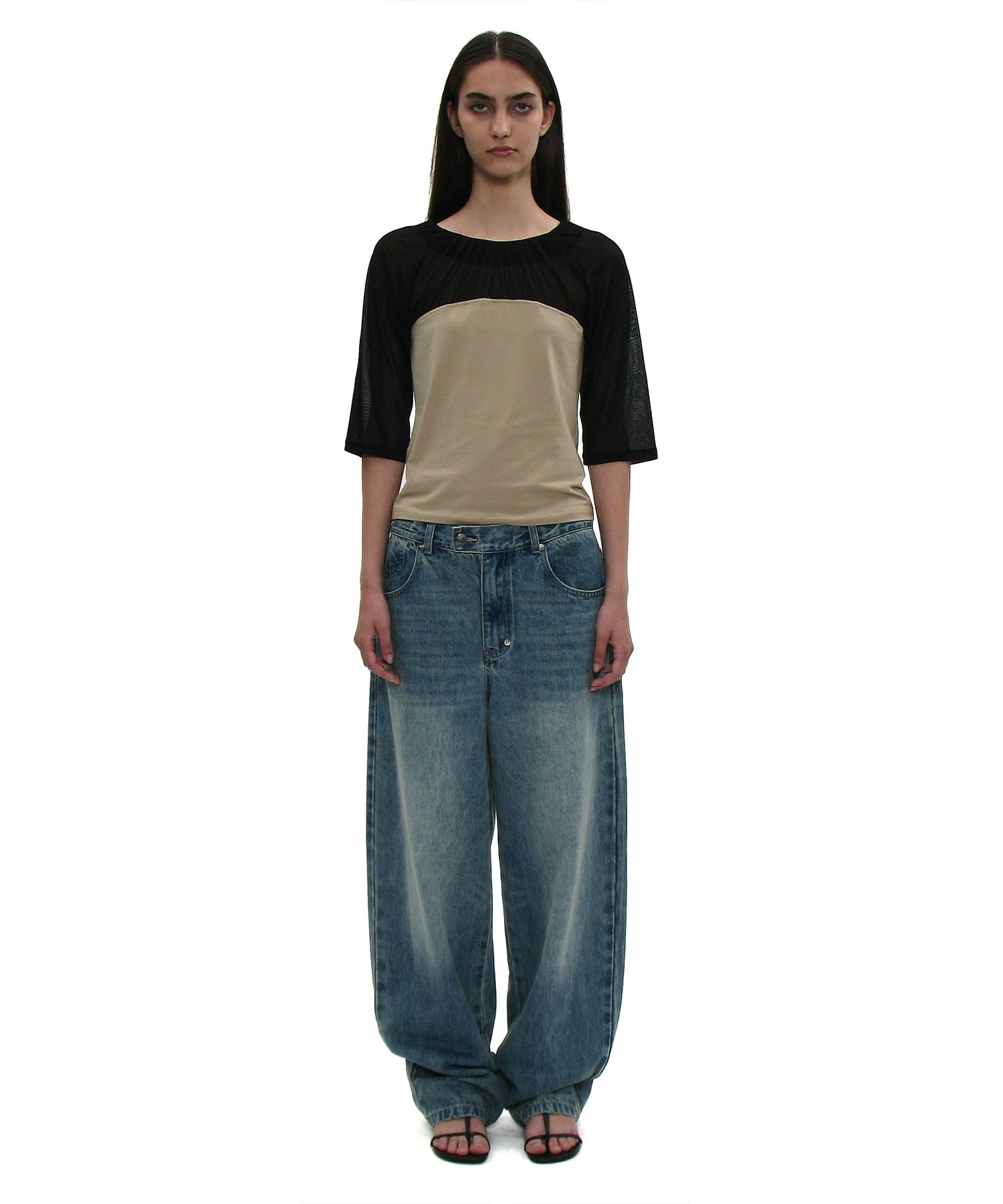 MUSINSA ムシンサ PARTIMENTO WOMEN MUSINSA公式 | PARTIMENTO WOMEN シンチバック ラウンディングジーンズ