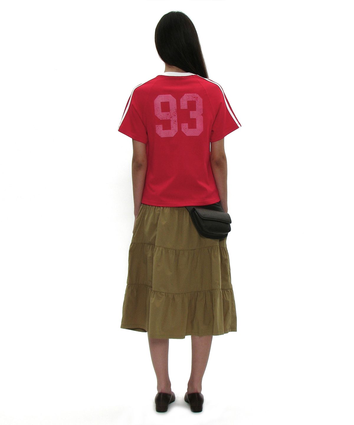 파르티멘토 우먼(PARTIMENTO WOMEN) 93 넘버링 숏슬리브 티_레드