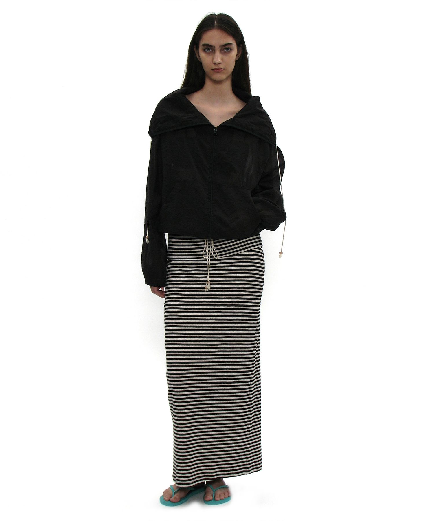 MUSINSA PARTIMENTO WOMEN ジップアップトップス MUSINSA | PARTIMENTO WOMEN Sheer High Neck Zip Up Jacket_Black