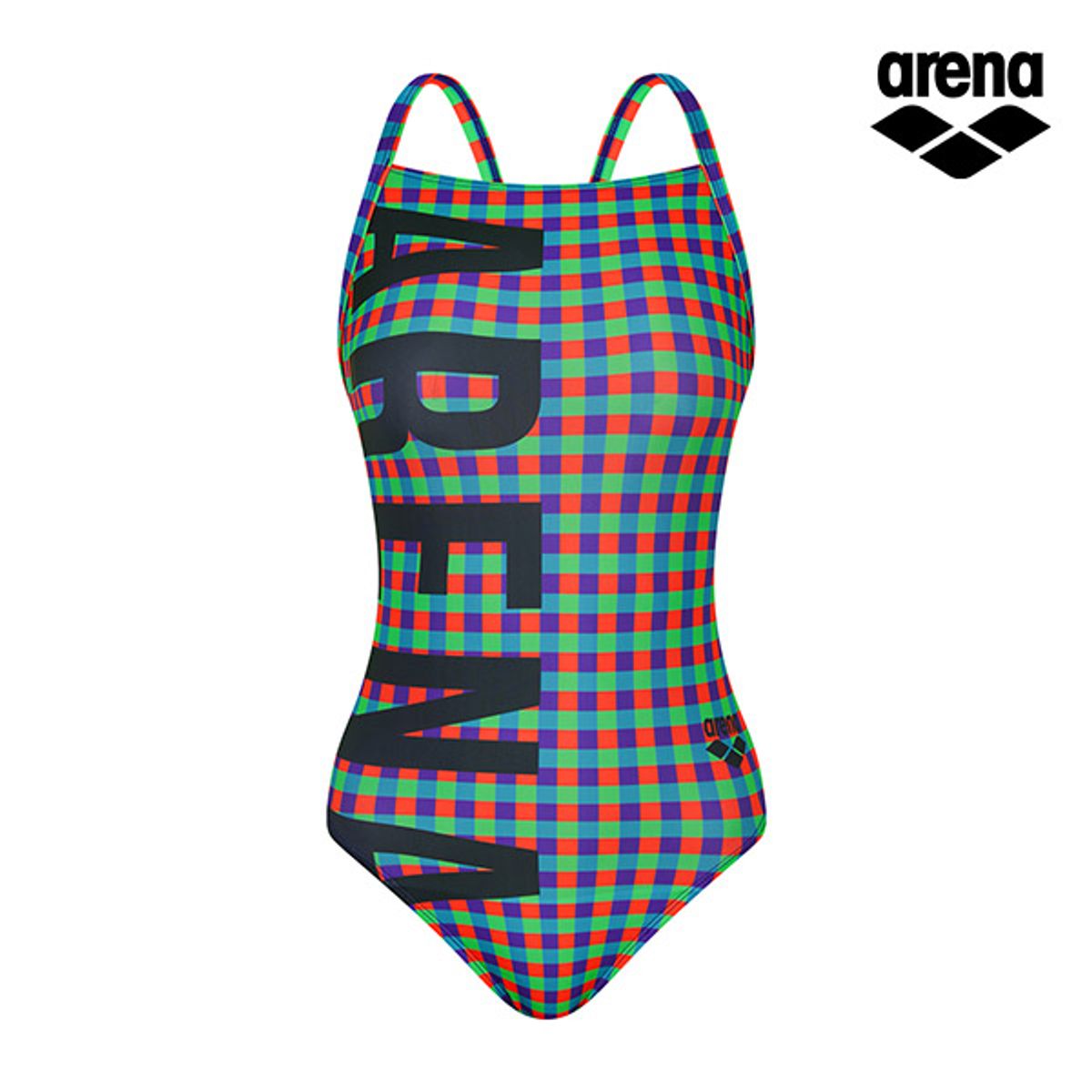 아레나(ARENA) 하이틴체크 원피스 수퍼플라이백 A5BL1PL68ORG