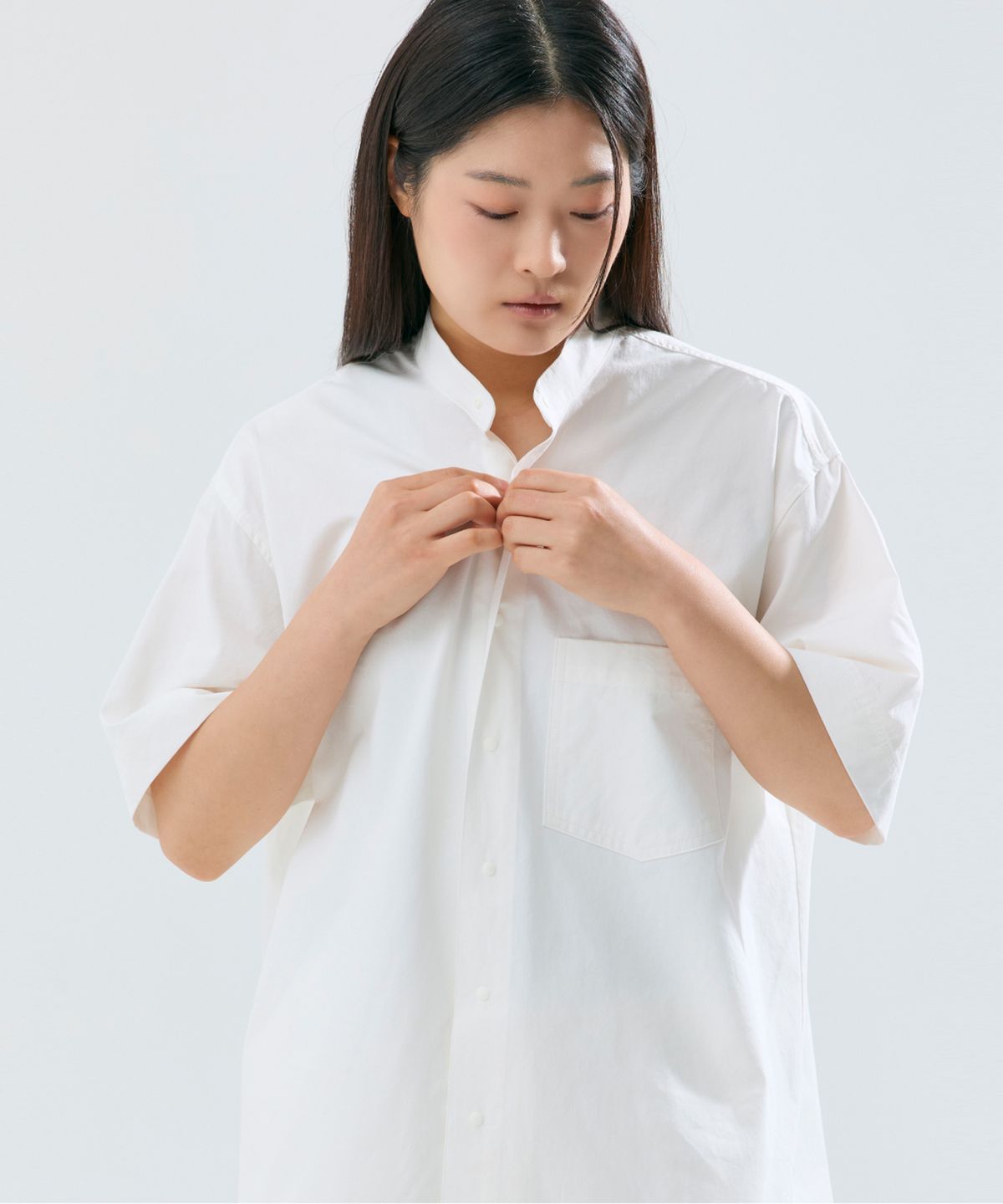 슬리피캣(SLEEPYCAT) (uni) Lazed over short sleeve cotton white