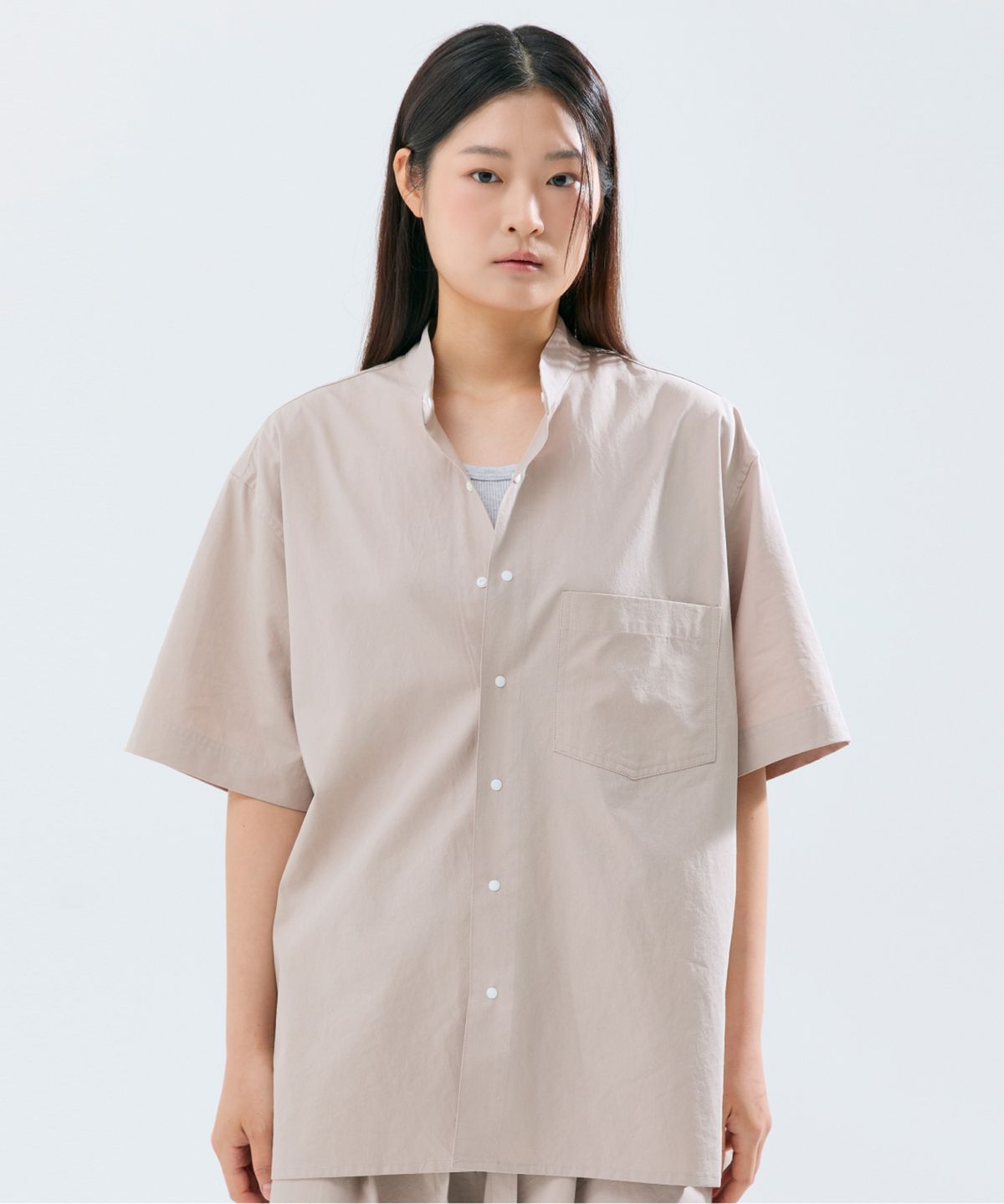 슬리피캣(SLEEPYCAT) (uni) Lazed over short sleeve cotton g.beige