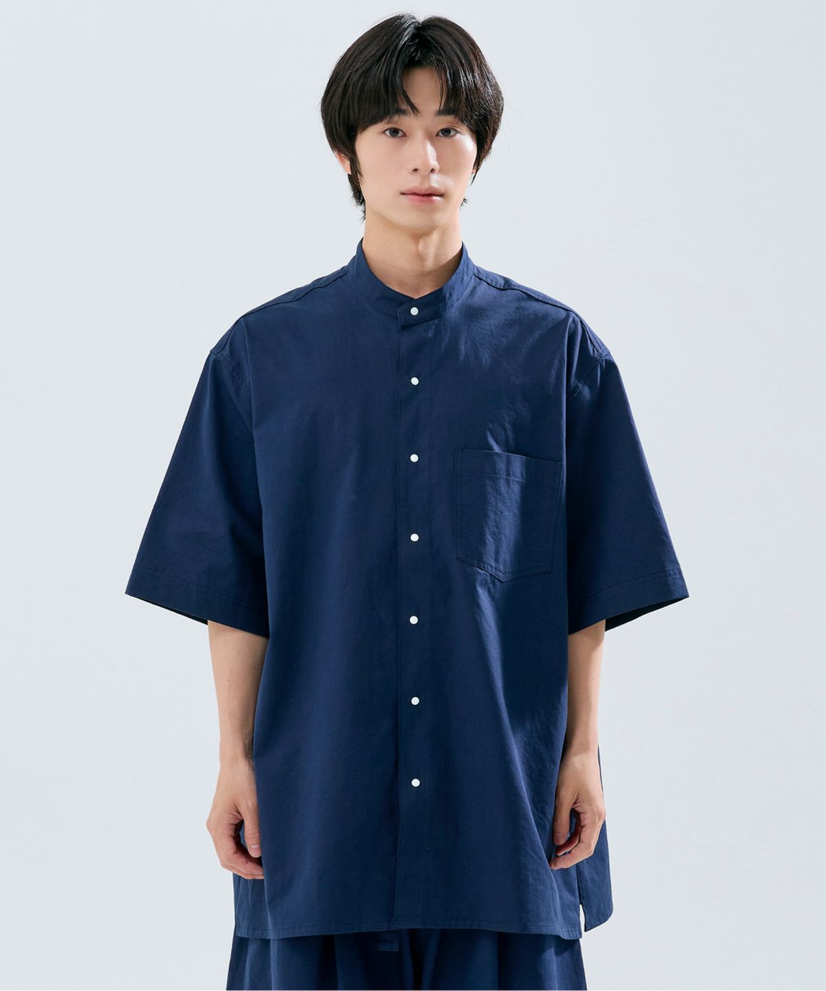 슬리피캣(SLEEPYCAT) (uni) Lazed over short sleeve cotton navy