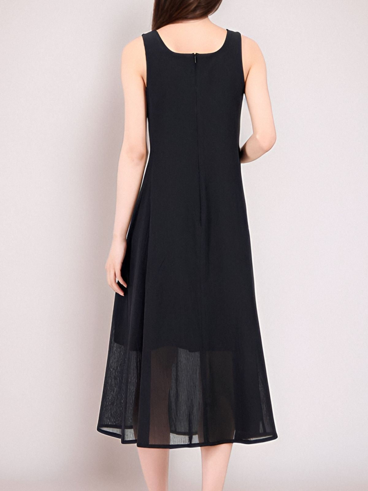 아쿠드(ACUD) Sleeveless Sheer Dress _Black
