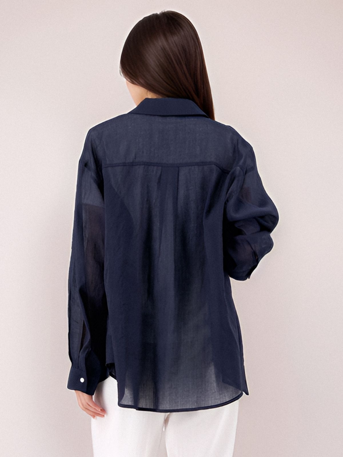 아쿠드(ACUD) Long Sleeve Linen Shirt _Navy