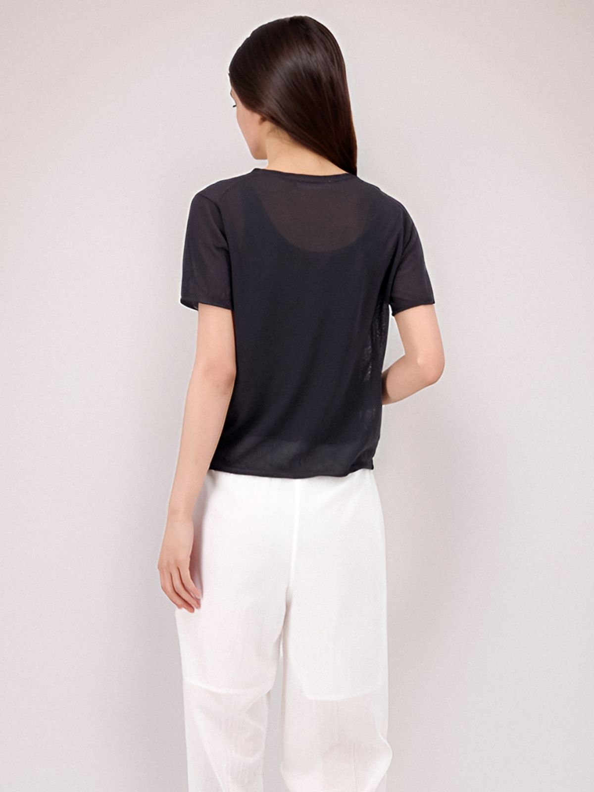 아쿠드(ACUD) Half Sleeve Sheer Knit _Grey
