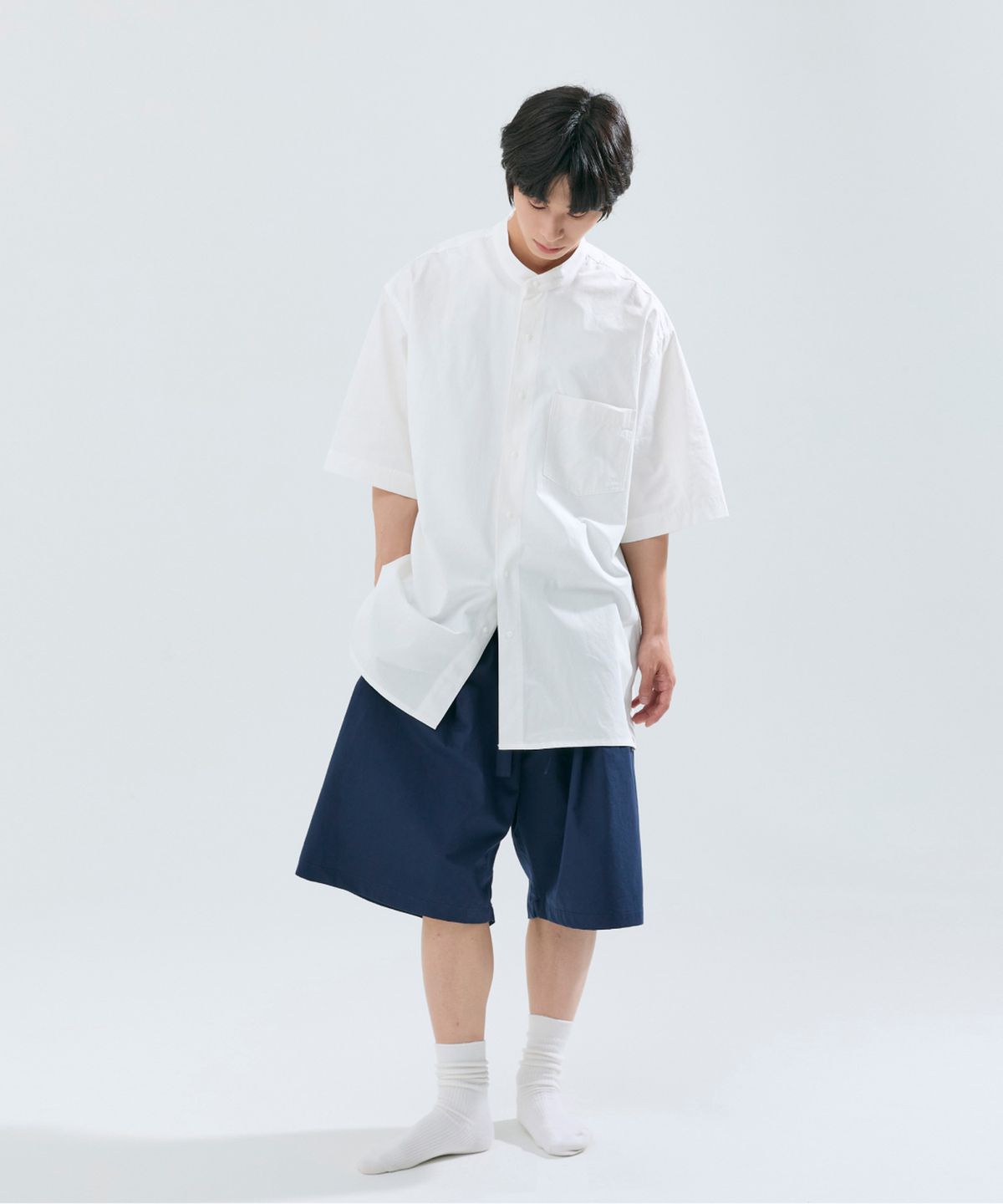 슬리피캣(SLEEPYCAT) [SET] (uni) Lazed over short sleeve & pants cotton (4color)