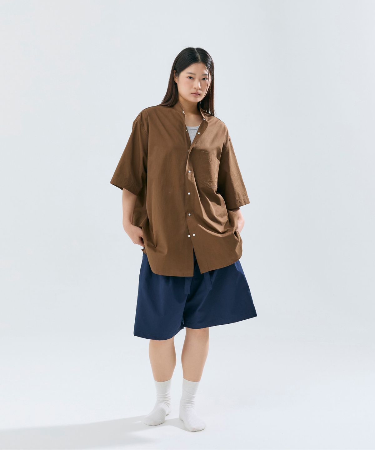 슬리피캣(SLEEPYCAT) [SET] (uni) Lazed over short sleeve & pants cotton (4color)
