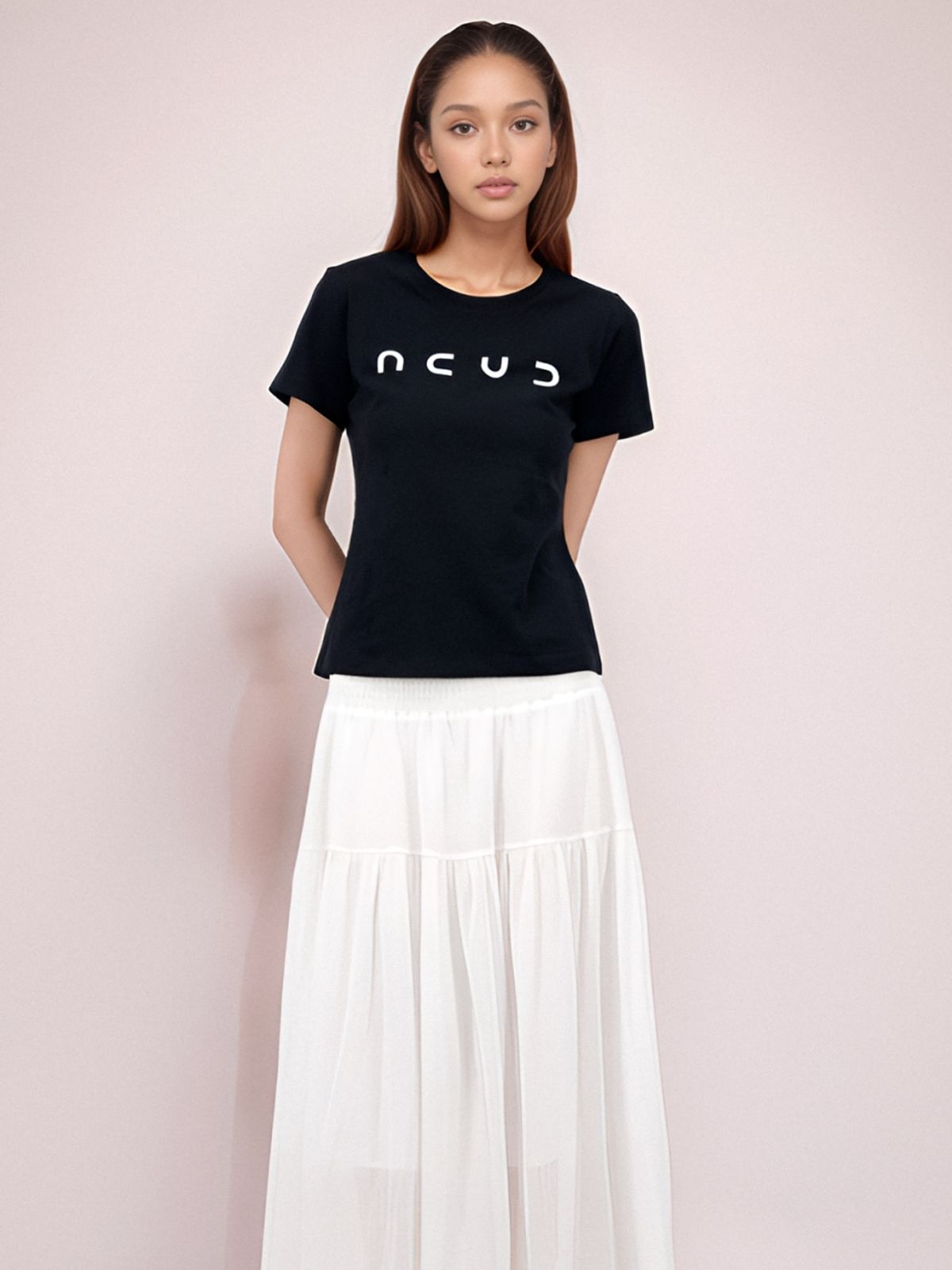 아쿠드(ACUD) Half Sleeve Logo T-shirt _Black