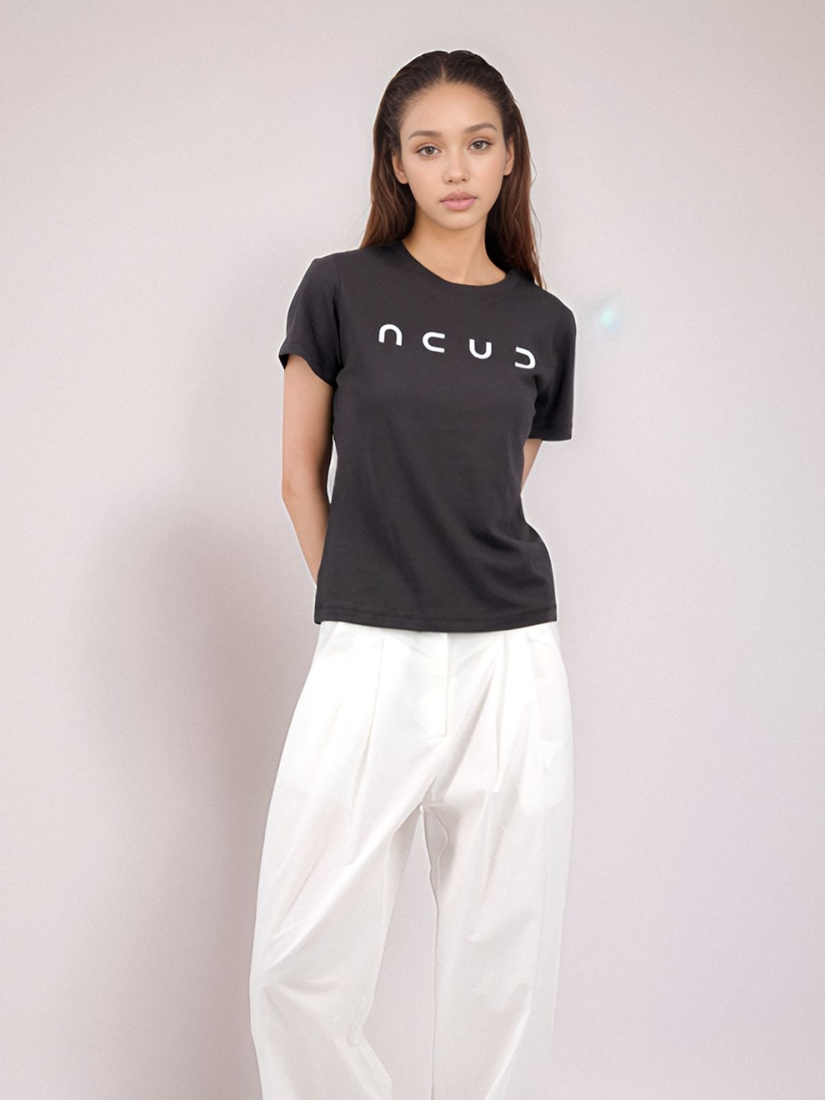 아쿠드(ACUD) Half Sleeve Logo T-shirt _Grey