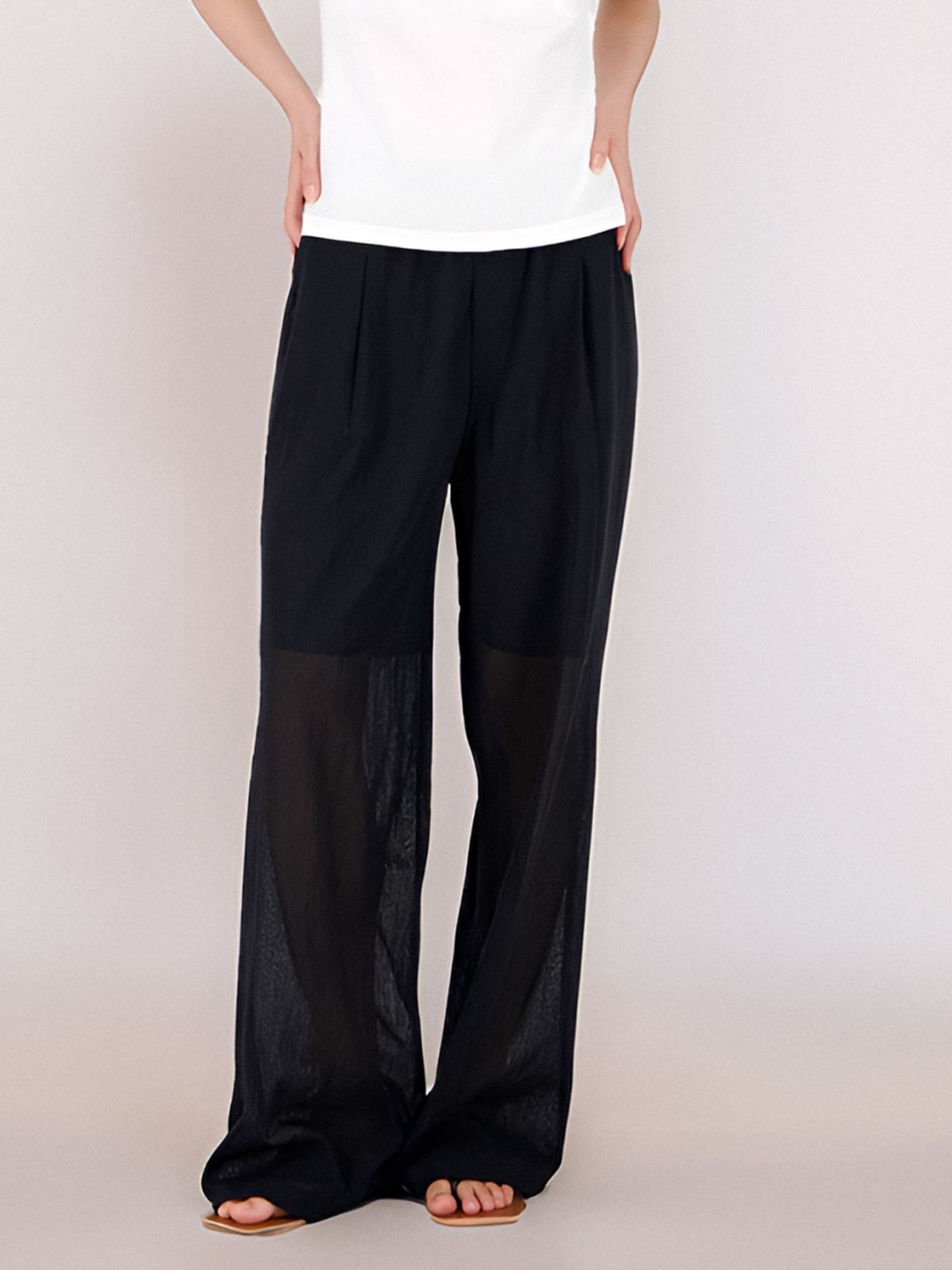 아쿠드(ACUD) Sheer Bending Slacks _Black
