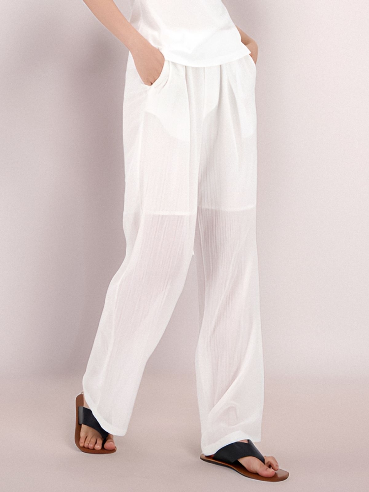 아쿠드(ACUD) Sheer Bending Slacks _White