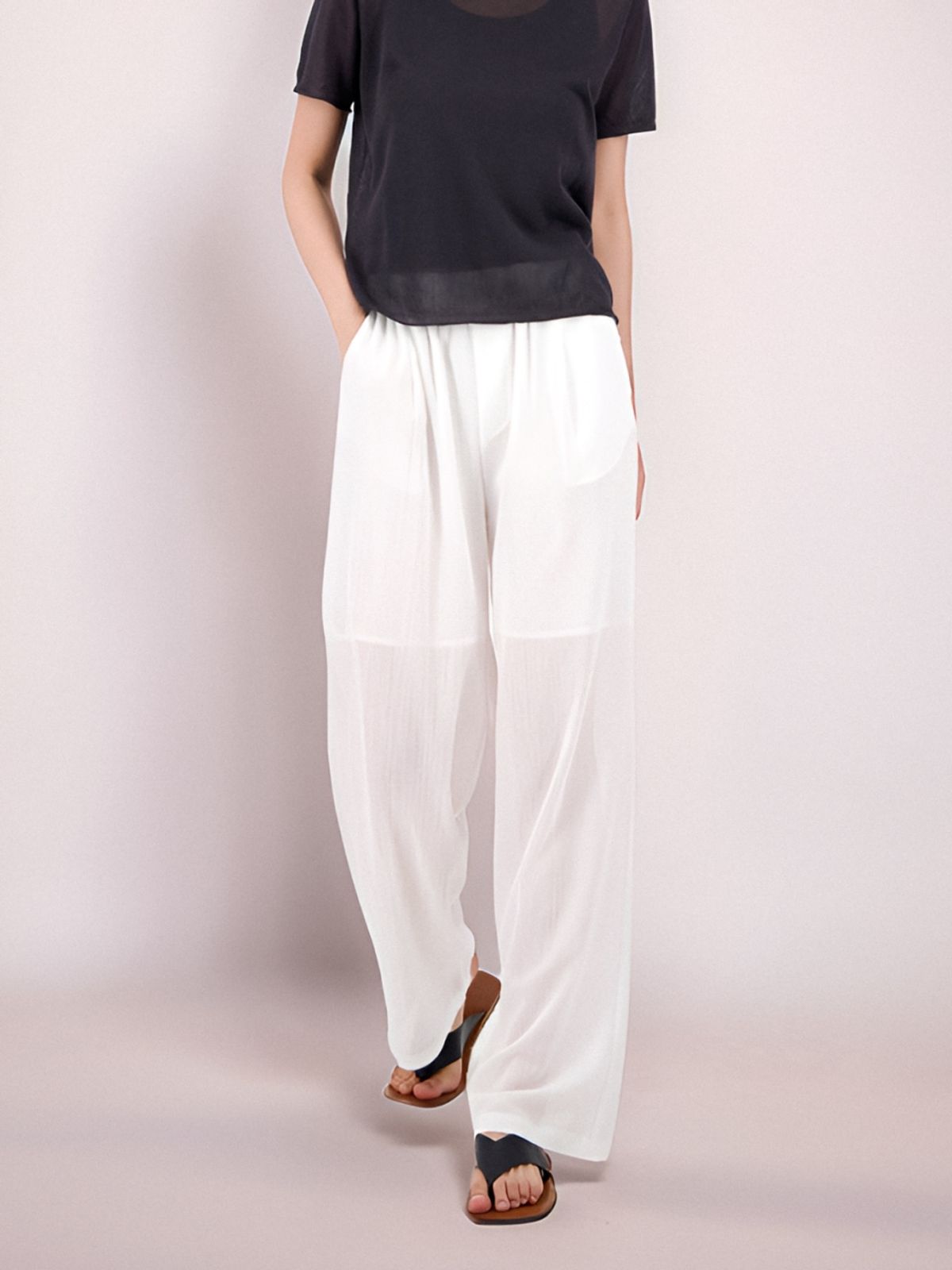 아쿠드(ACUD) Sheer Bending Slacks _White