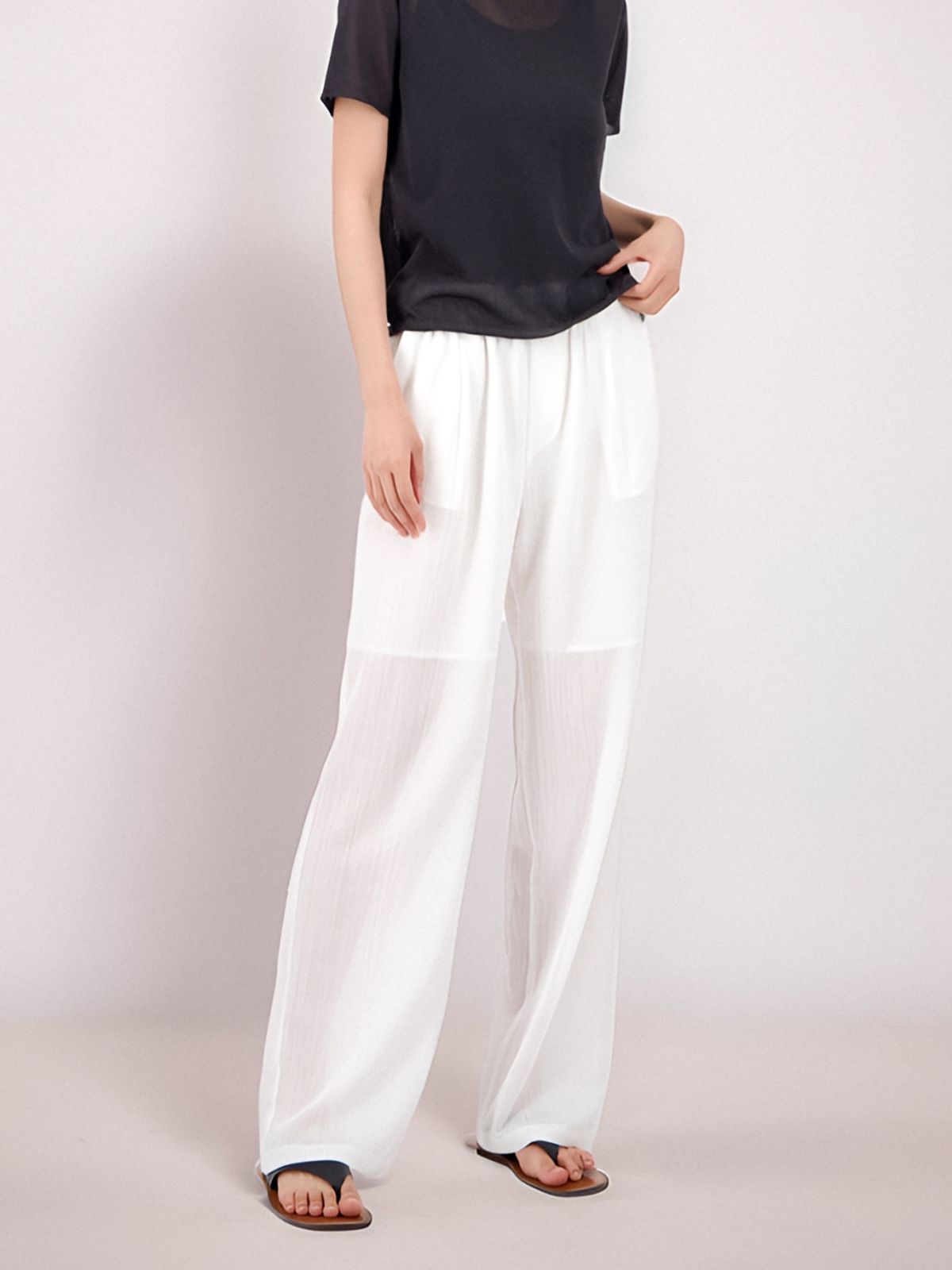 아쿠드(ACUD) Sheer Bending Slacks _White