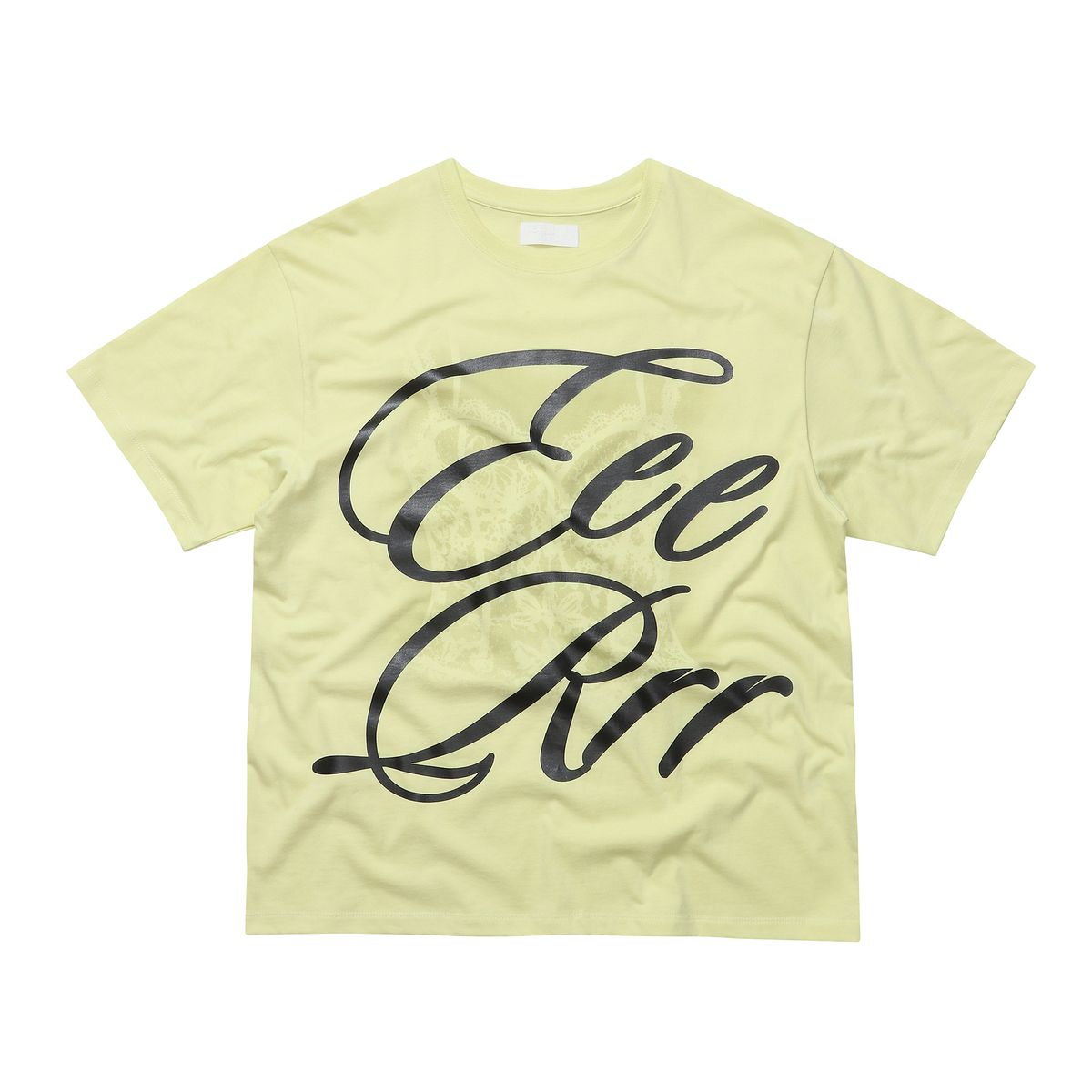 이이이알알알(EEERRR) Big Pearl Logo Corset Printing T-shirt (Light yellow)