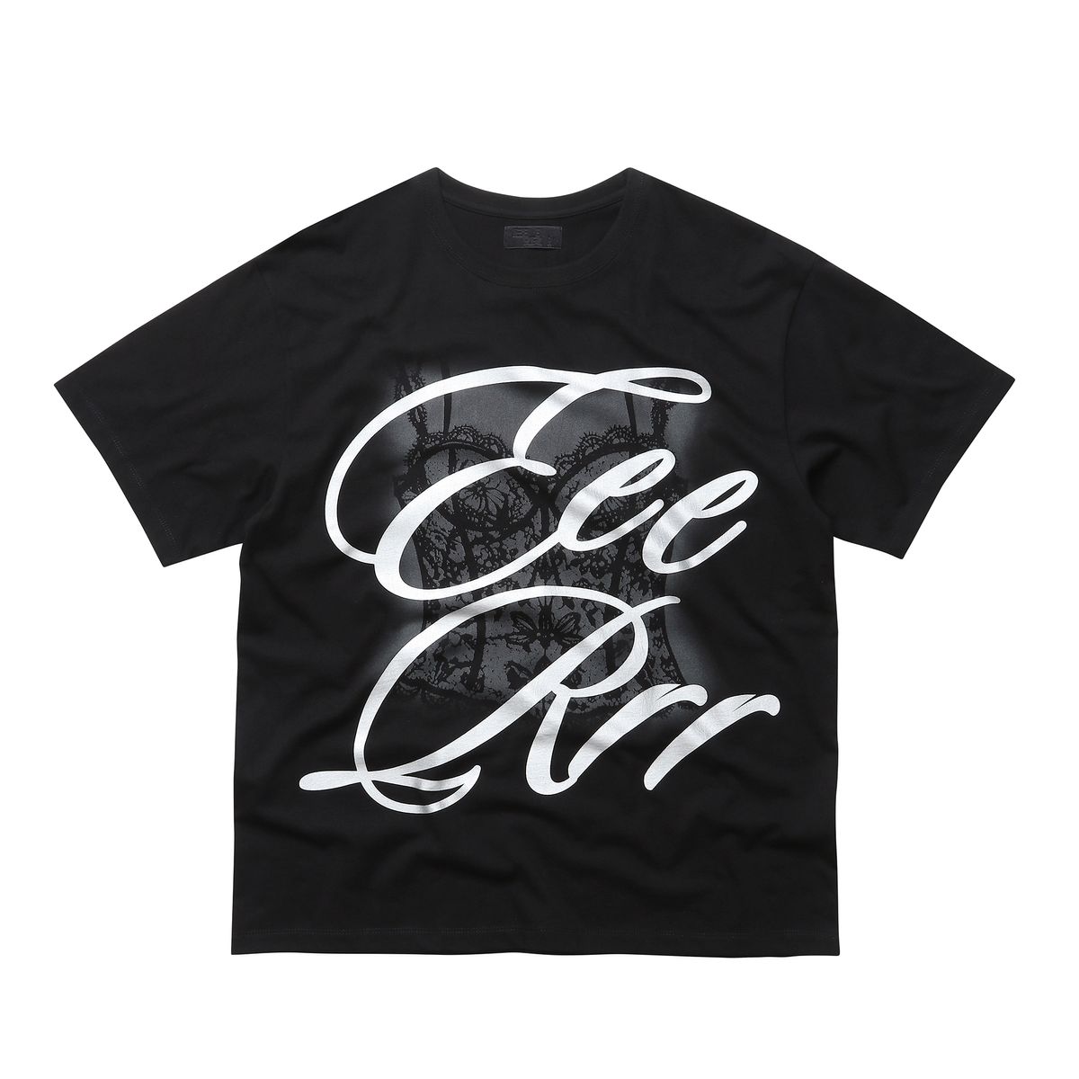 이이이알알알(EEERRR) Big Pearl Logo Corset Printing T-shirt (Black)