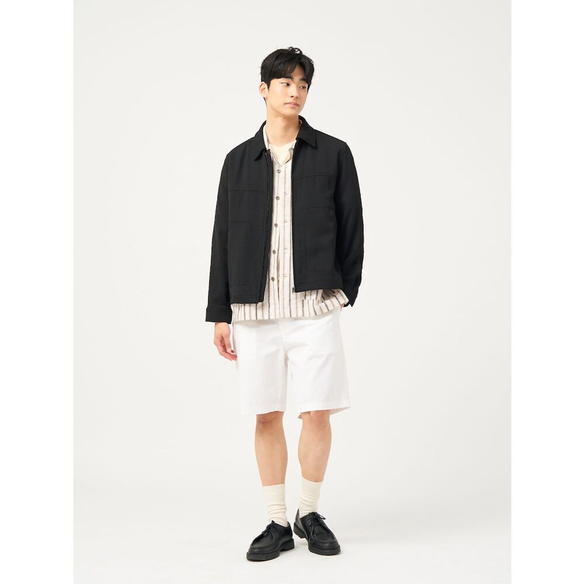 빈폴 멘(BEANPOLE MEN) 젠틀테크 카라 디터쳐블 아우터 - 블랙