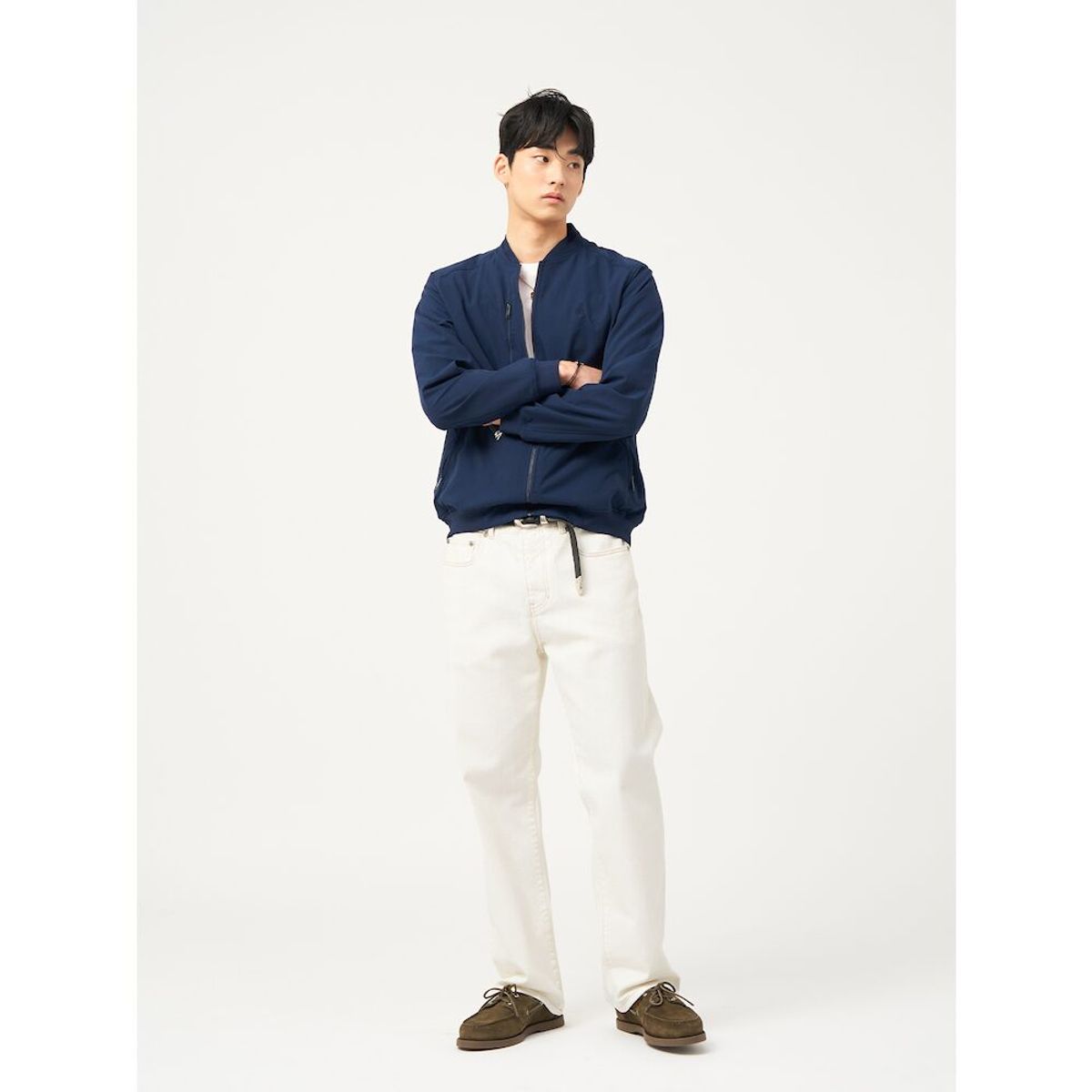 빈폴 멘(BEANPOLE MEN) 젠틀테크 우븐믹스 반소매 티셔츠  화이트