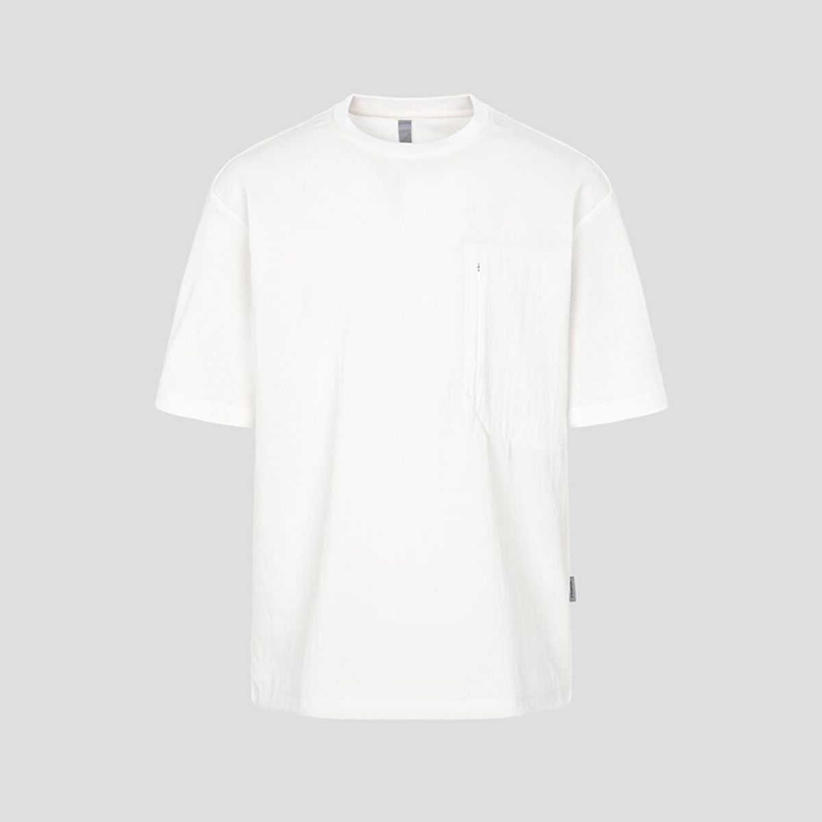 빈폴 멘(BEANPOLE MEN) 젠틀테크 우븐믹스 반소매 티셔츠  화이트