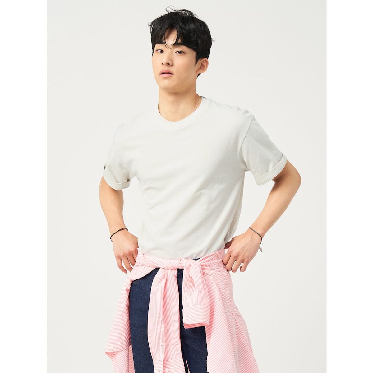 빈폴 멘(BEANPOLE MEN) 젠틀테크 레터링 그래픽 반소매 티셔츠  아이보리