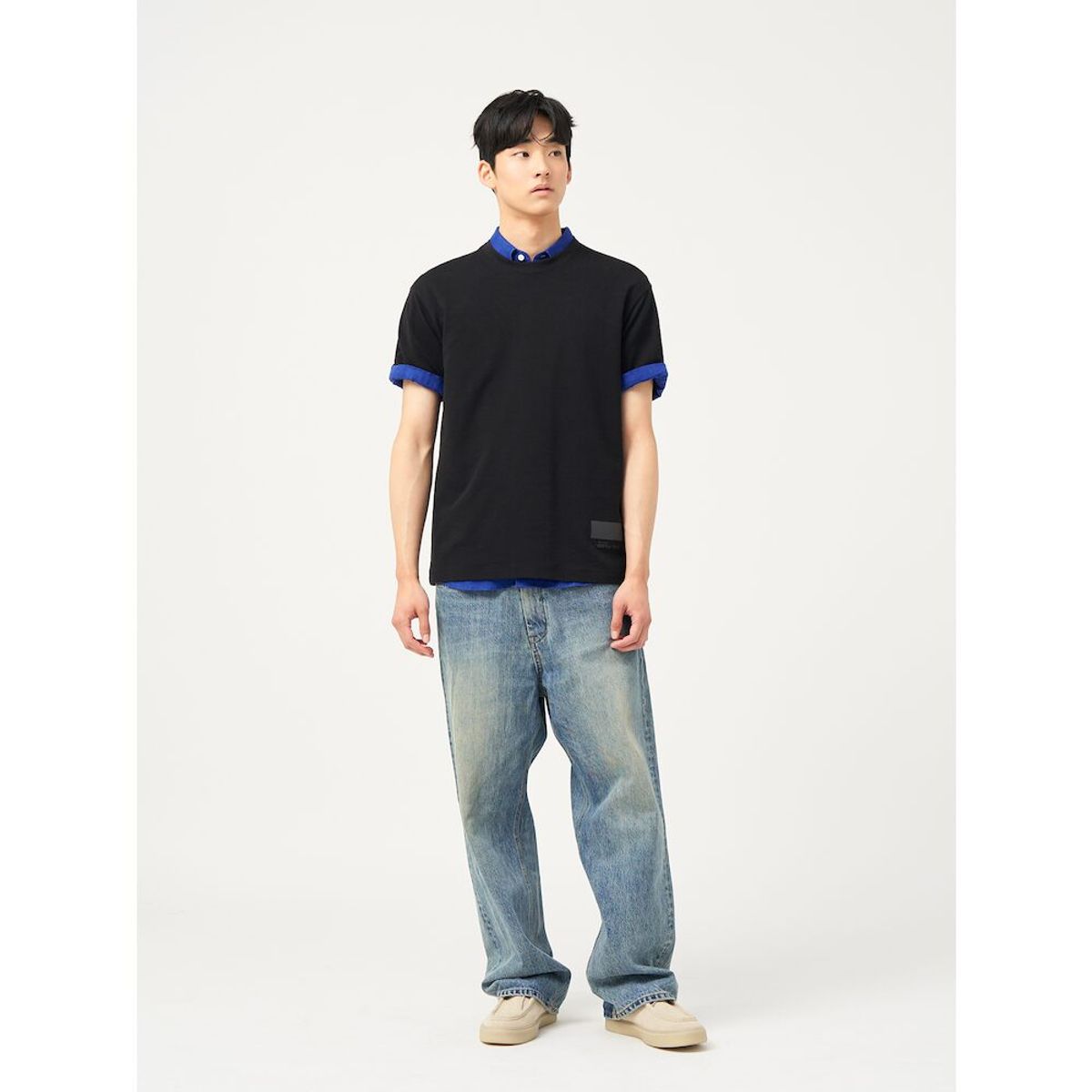 빈폴 멘(BEANPOLE MEN) 젠틀테크 레터링 그래픽 반소매 티셔츠  블랙