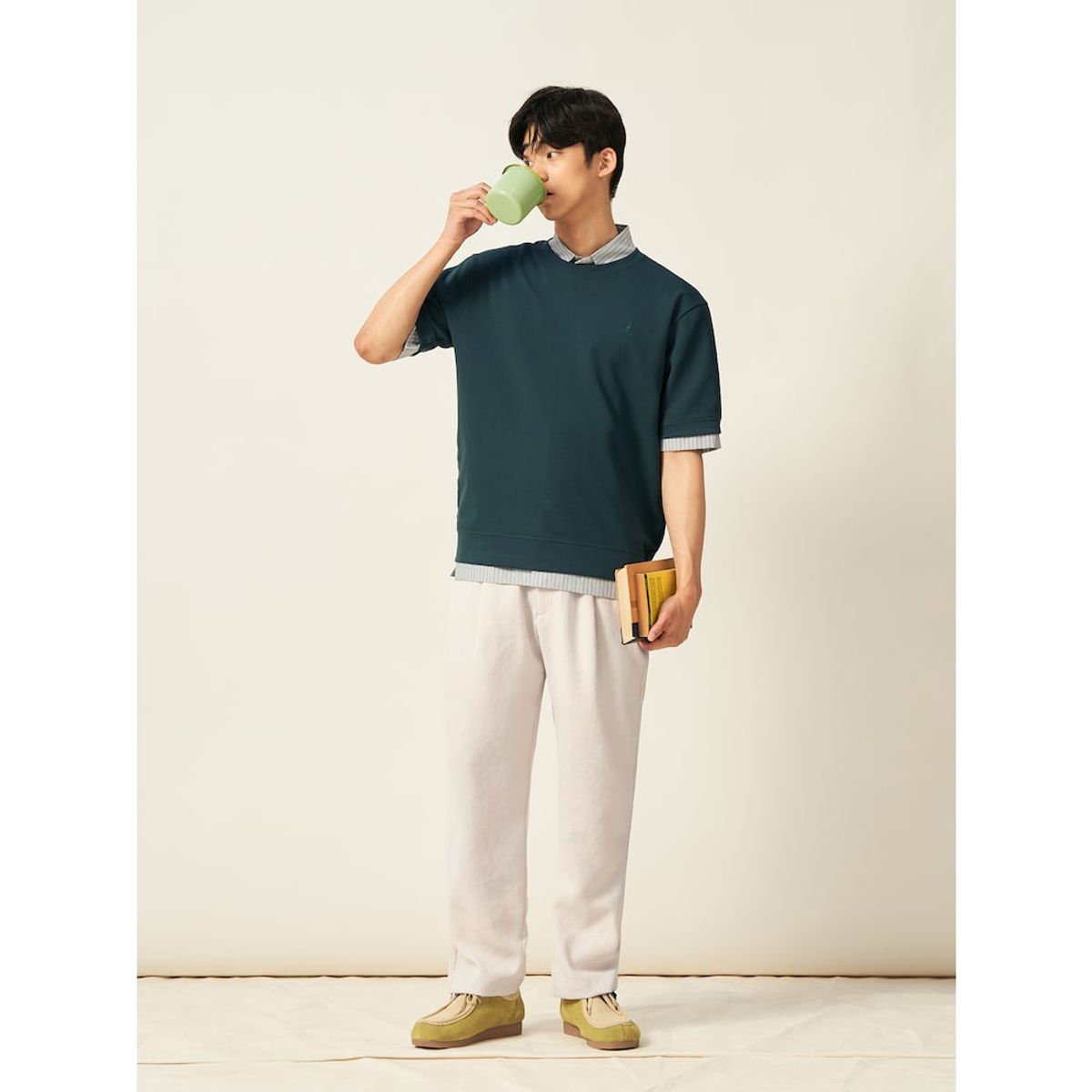 빈폴 멘(BEANPOLE MEN) 젠틀테크 옥스포드 밴딩 팬츠  아이보리