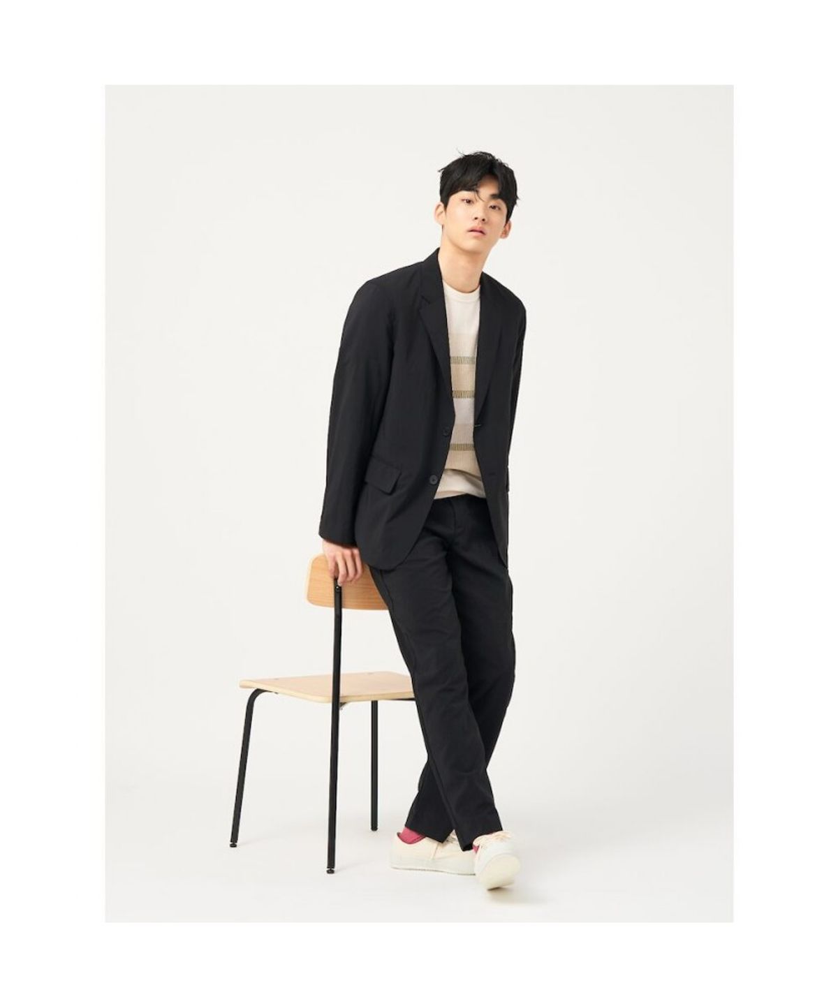 빈폴 멘(BEANPOLE MEN) 젠틀테크 솔리드 테이퍼드 셋업 팬츠 - 블랙