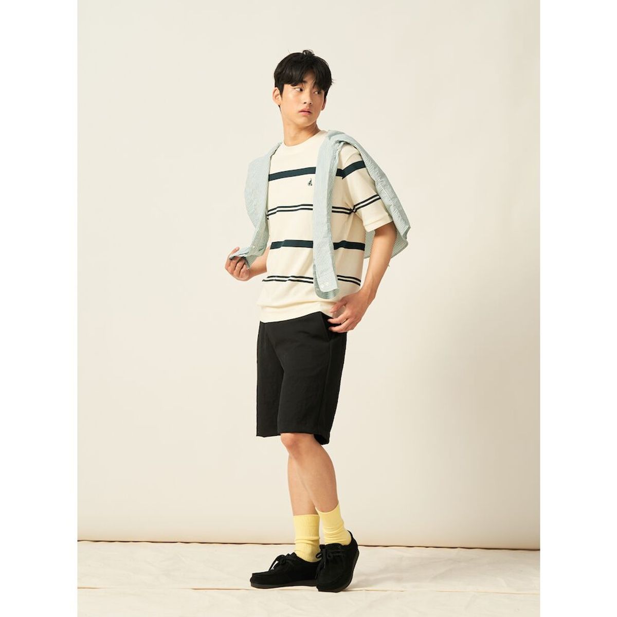 빈폴 멘(BEANPOLE MEN) 젠틀테크 옥스포드 하프 팬츠  블랙