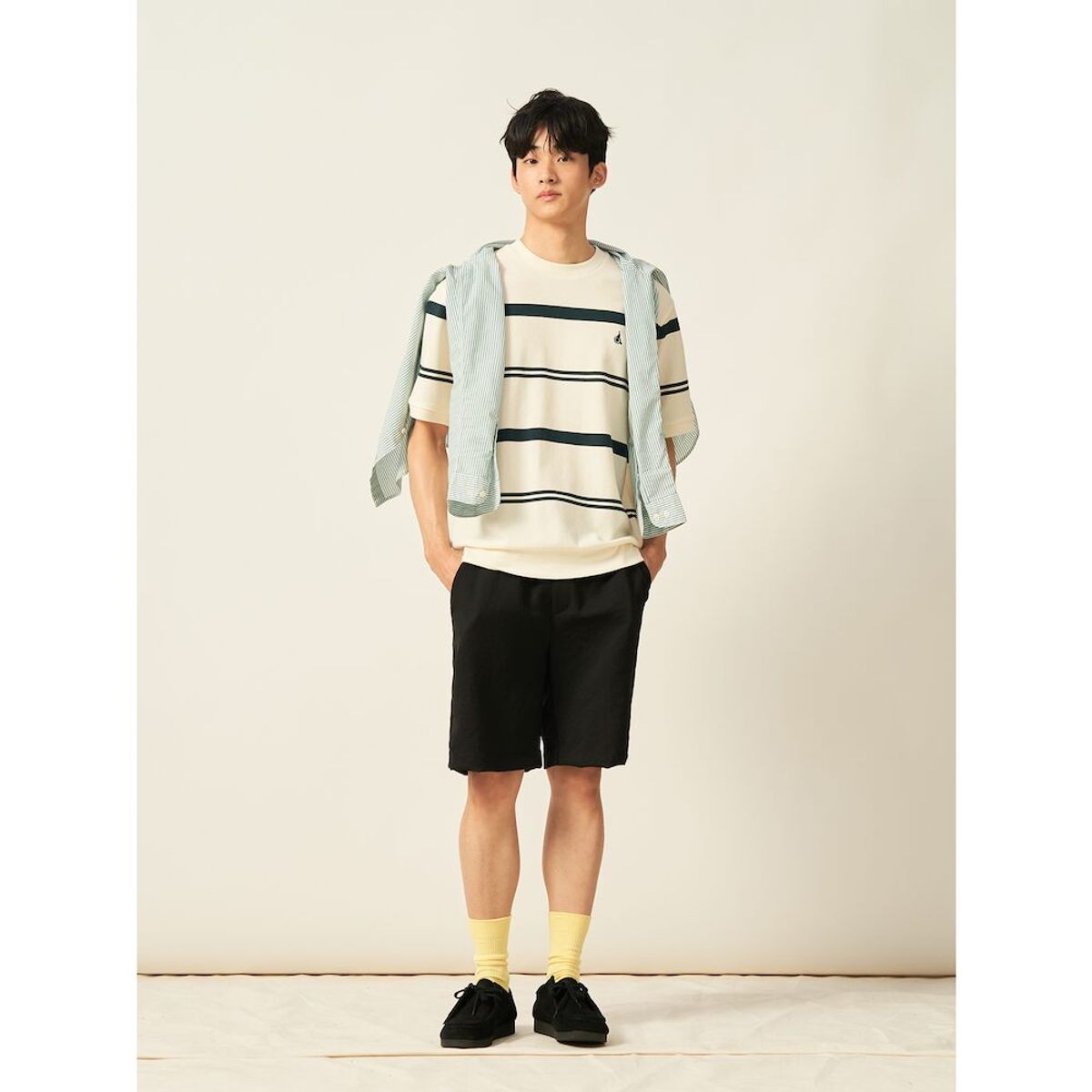 빈폴 멘(BEANPOLE MEN) 젠틀테크 옥스포드 하프 팬츠  블랙