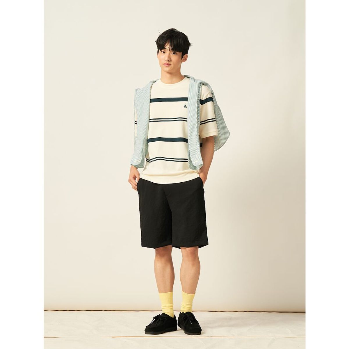 빈폴 멘(BEANPOLE MEN) 젠틀테크 옥스포드 하프 팬츠  블랙