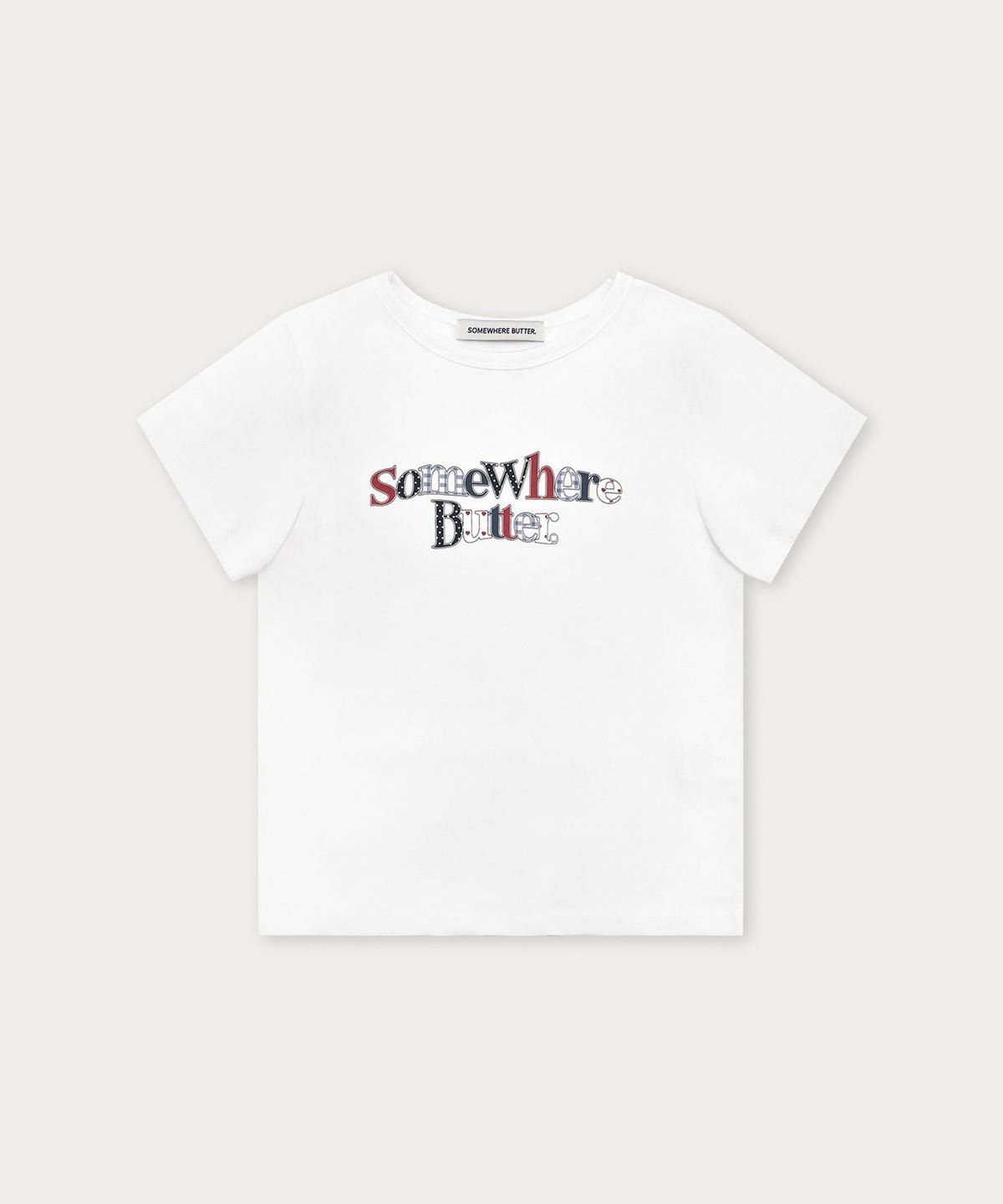 썸웨어버터(SOMEWHEREBUTTER) Kitsch Wave Logo Top - Ivory