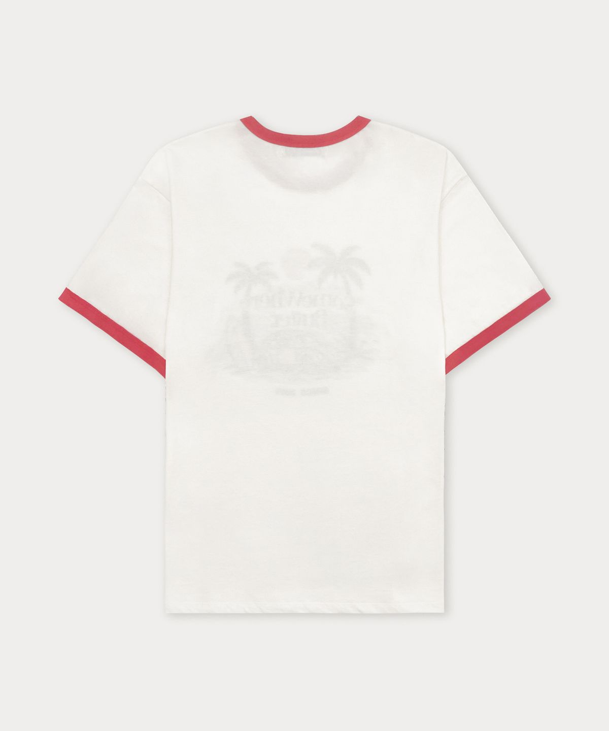 썸웨어버터(SOMEWHEREBUTTER) Vintage Car Wave Logo Over-Fit Top - Ivory(Red)