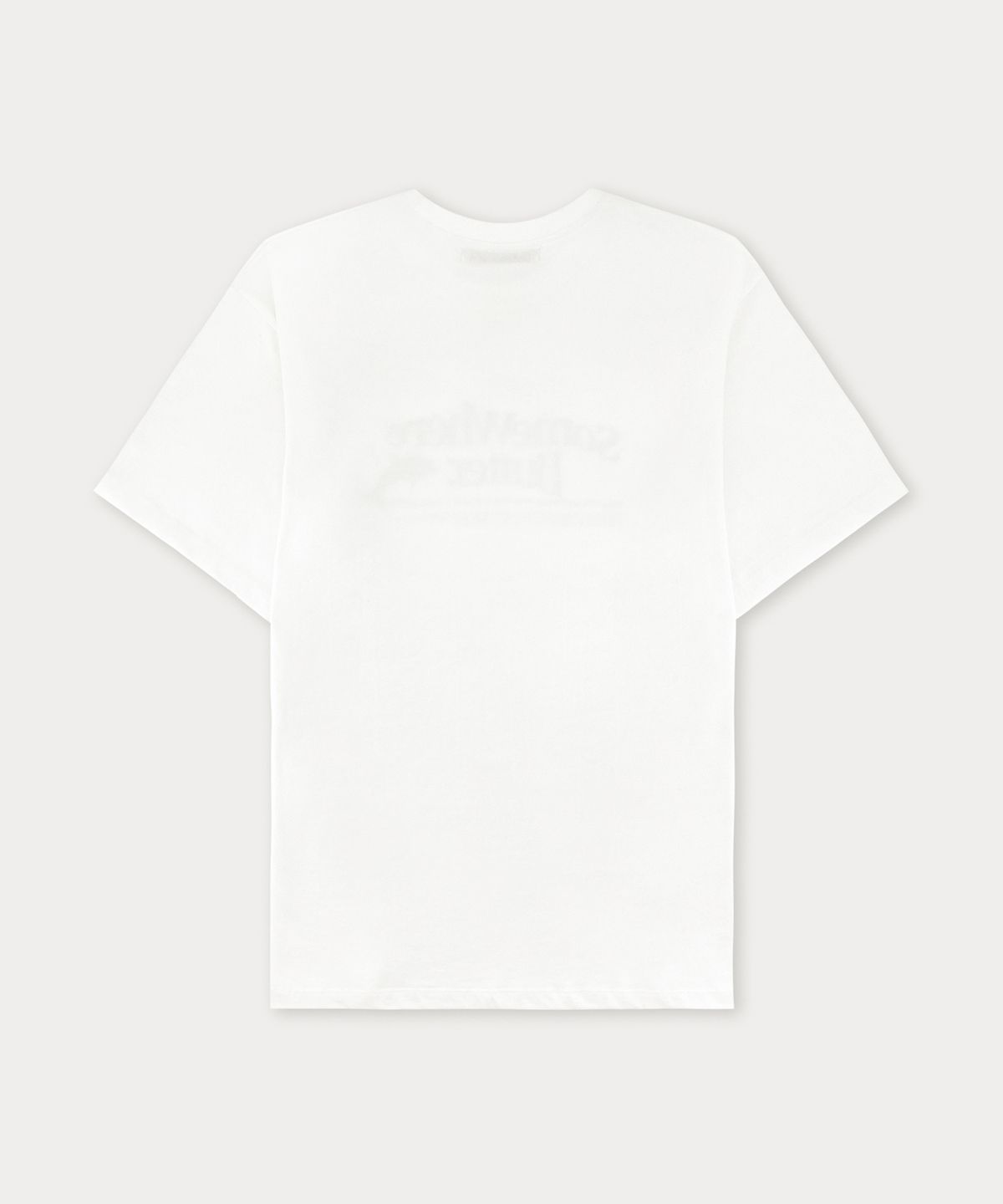 썸웨어버터(SOMEWHEREBUTTER) Dolphin Wave Logo Over-Fit Top - Ivory
