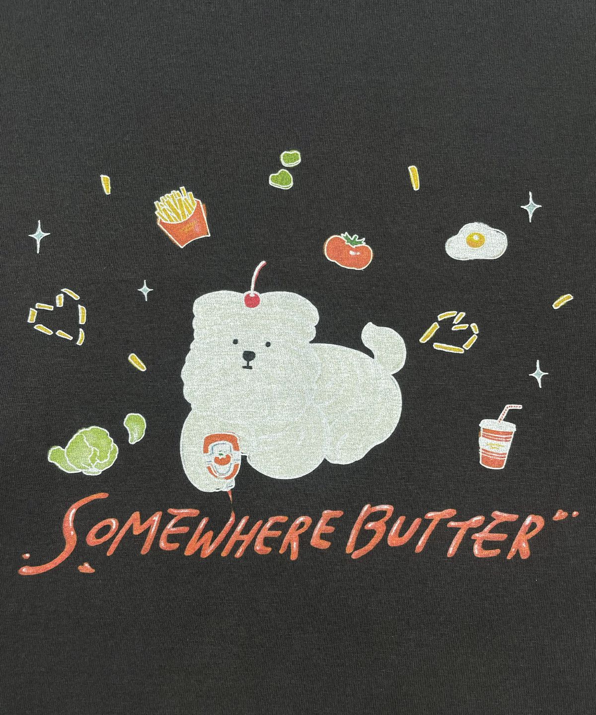 썸웨어버터(SOMEWHEREBUTTER) Ketchup Butteree Over-Fit Top - Charcoal