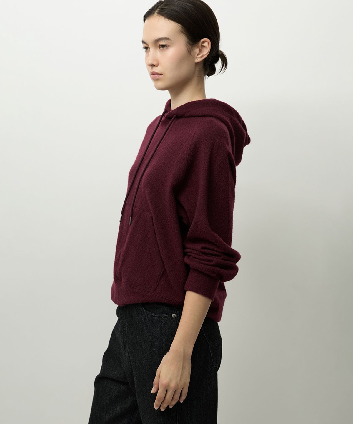 러프사이드 화이트라벨(ROUGH SIDE WHITE LABEL) Homie Hoodie Crimson Red