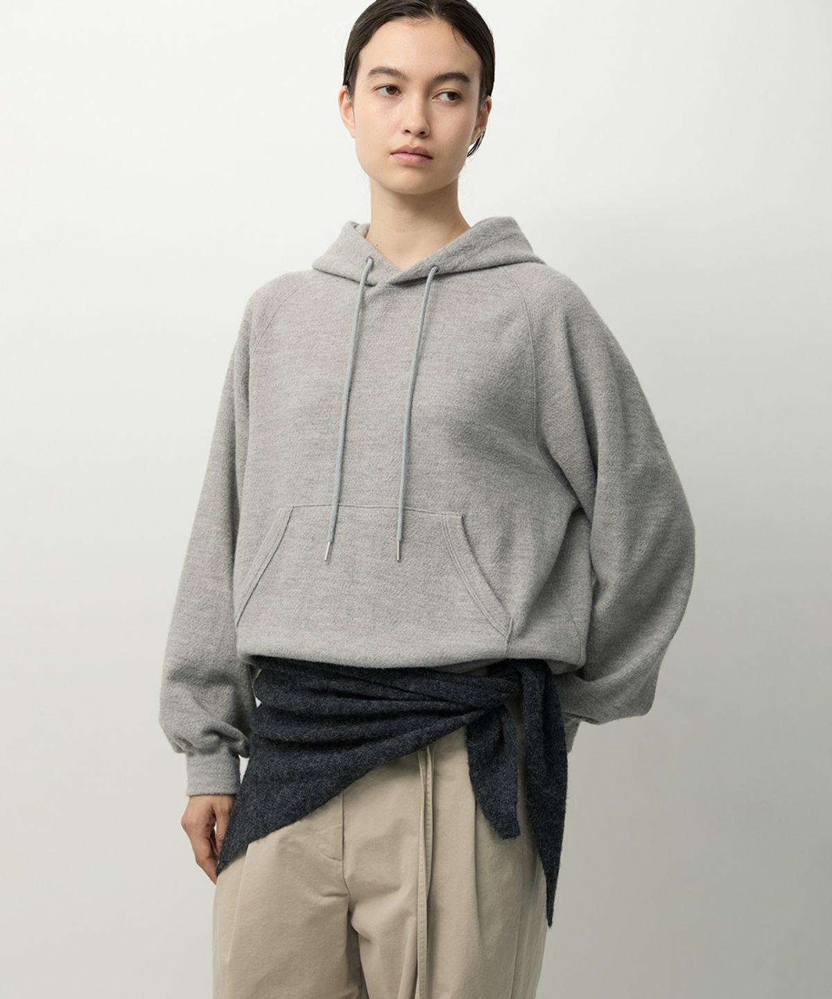 러프사이드 화이트라벨(ROUGH SIDE WHITE LABEL) Homie Hoodie M.Grey