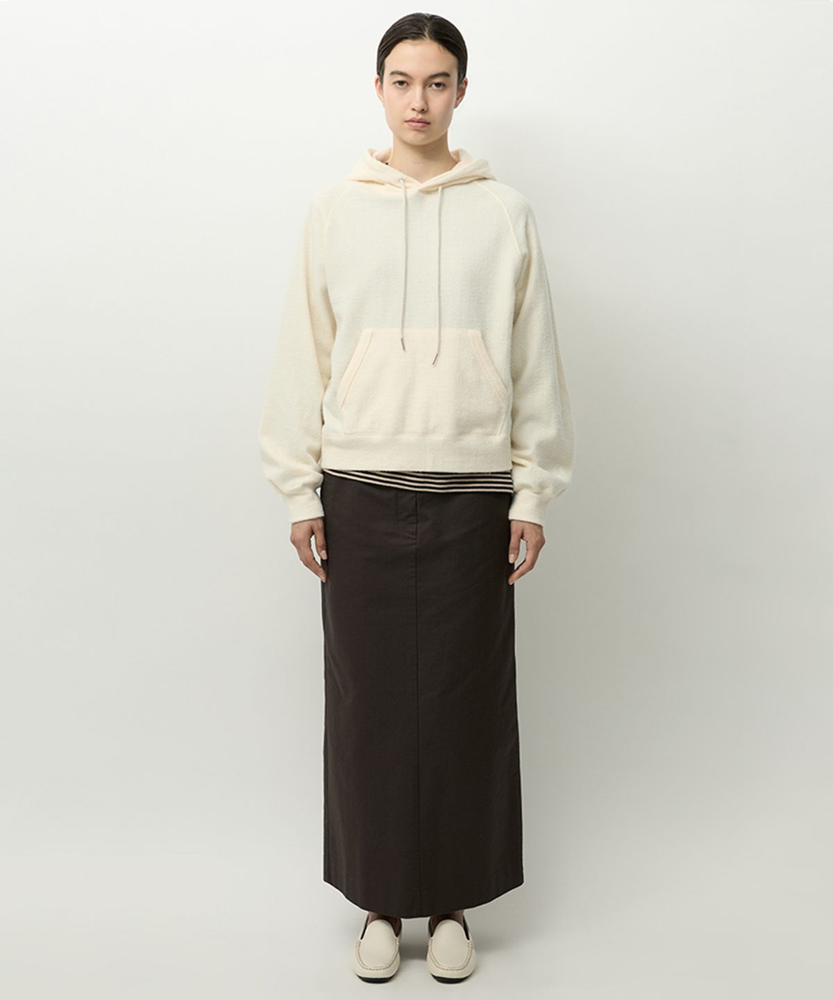 러프사이드 화이트라벨(ROUGH SIDE WHITE LABEL) Homie Hoodie Ivory