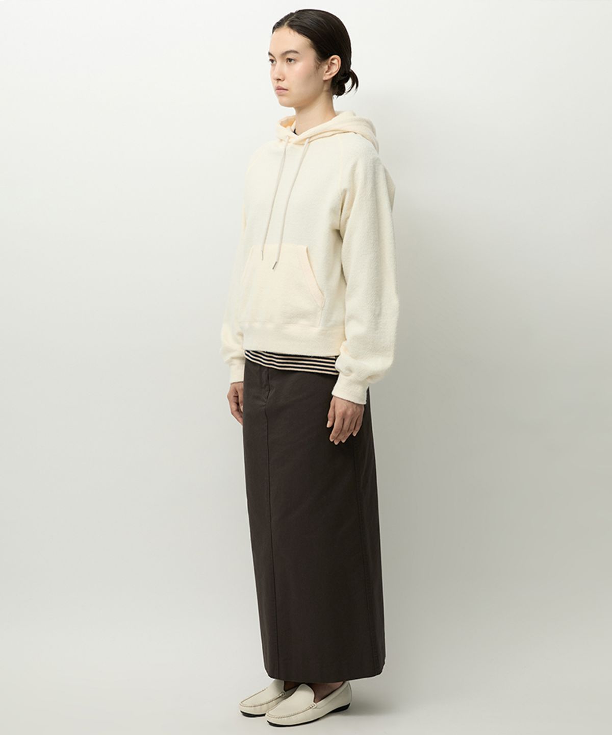 러프사이드 화이트라벨(ROUGH SIDE WHITE LABEL) Homie Hoodie Ivory