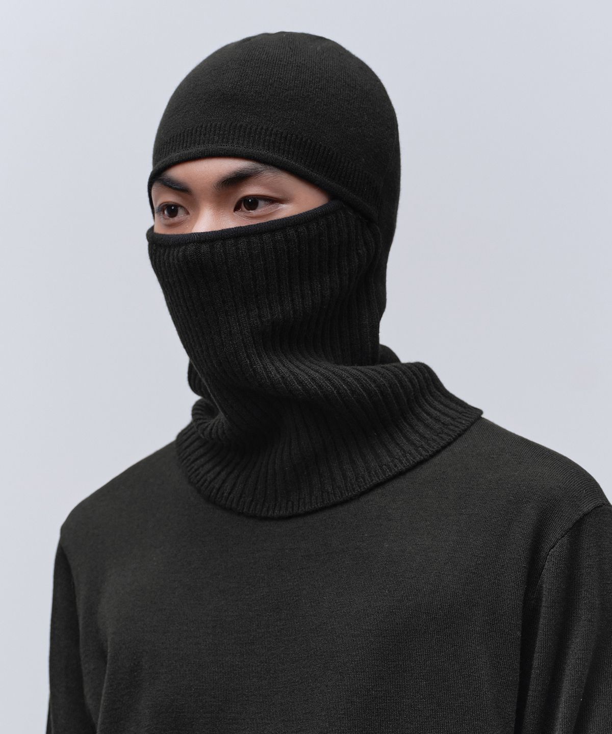무신사 스탠다드(MUSINSA STANDARD) 램스울 니트 닌자 바라클라바 [블랙]