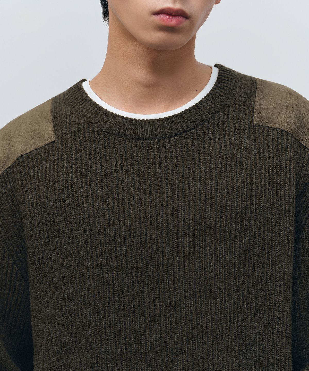 무신사 스탠다드(MUSINSA STANDARD) 리브드 코만도 니트 [카키]