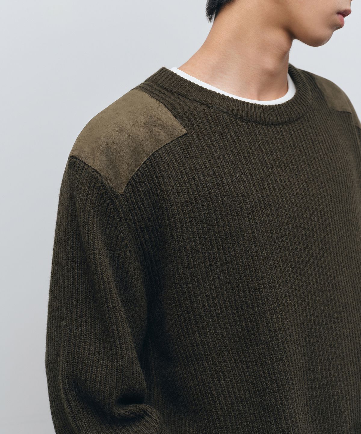 무신사 스탠다드(MUSINSA STANDARD) 리브드 코만도 니트 [카키]