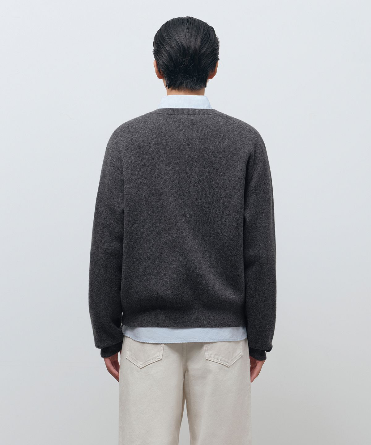 무신사 스탠다드(MUSINSA STANDARD) 라운드 넥 크롭 가디건 [미디엄 그레이]
