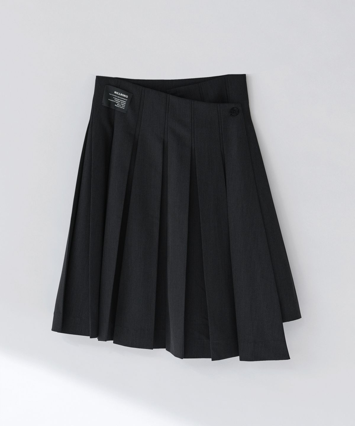 닐링(NILLRING) S05.00 Unbalanced Wrap Pleated mid skirt