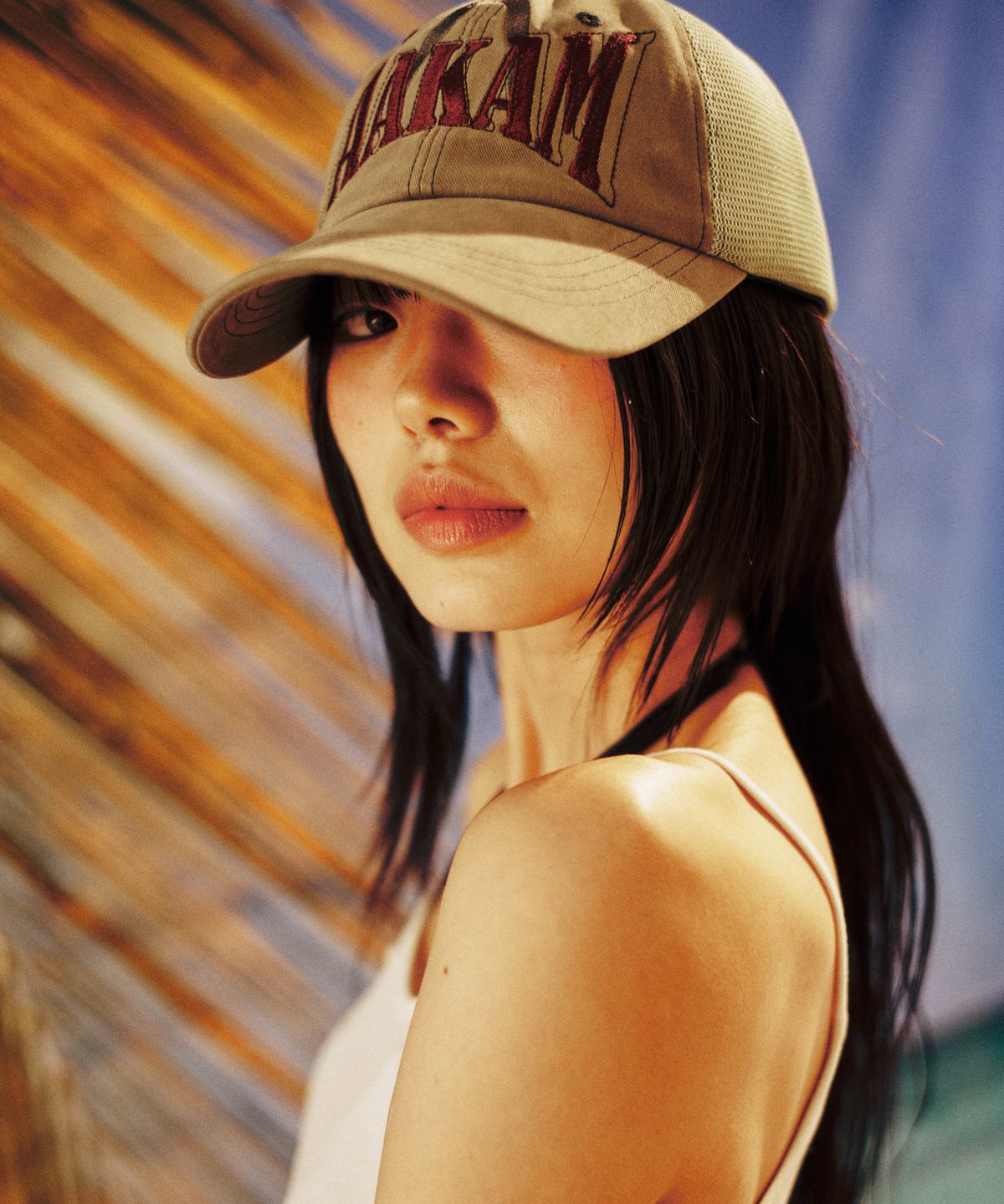 아캄(AAKAM) Needlework Symbol Ball Cap (Khaki)