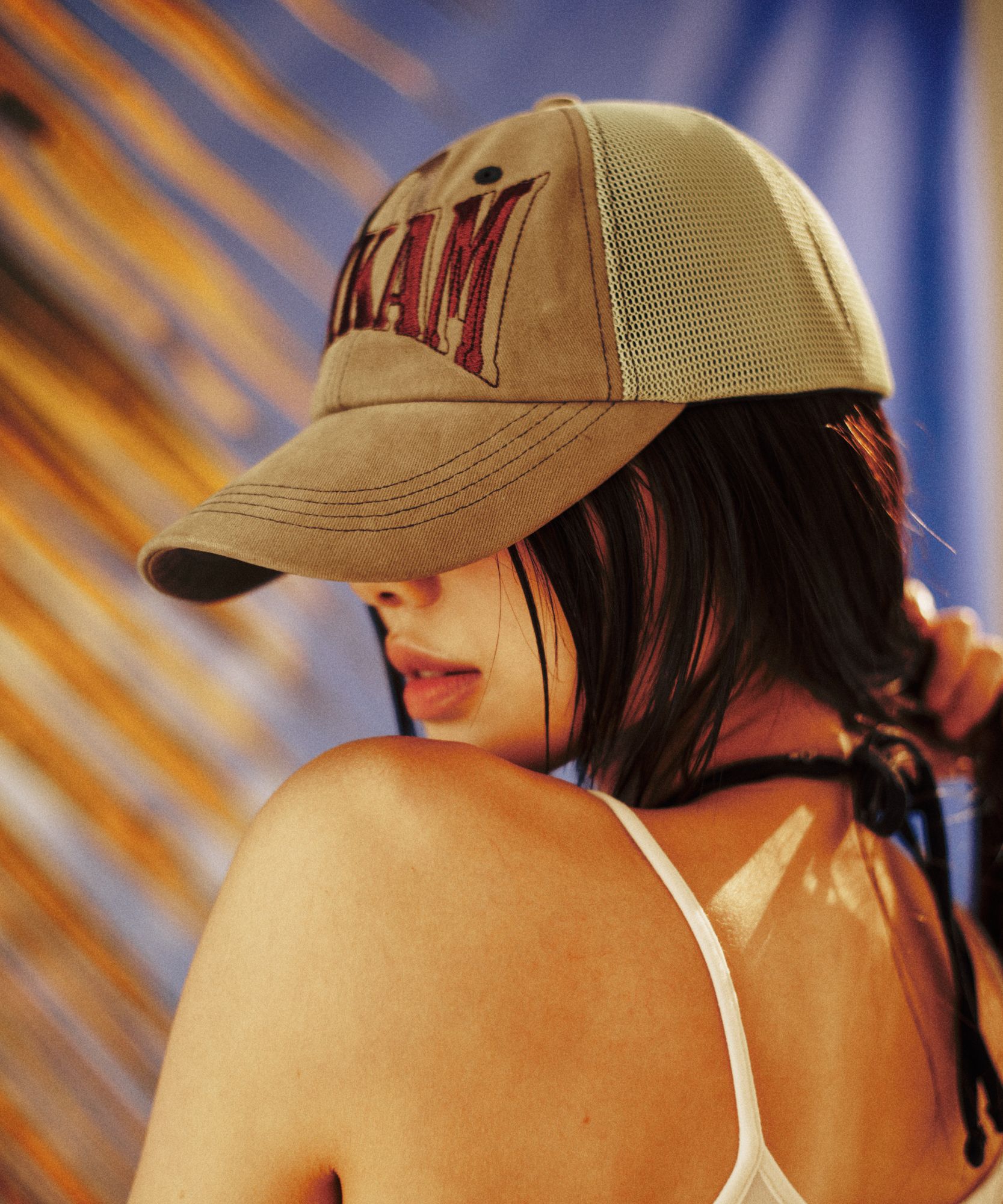 MUSINSA | AAKAM Needlework Symbol Ball Cap (Khaki)
