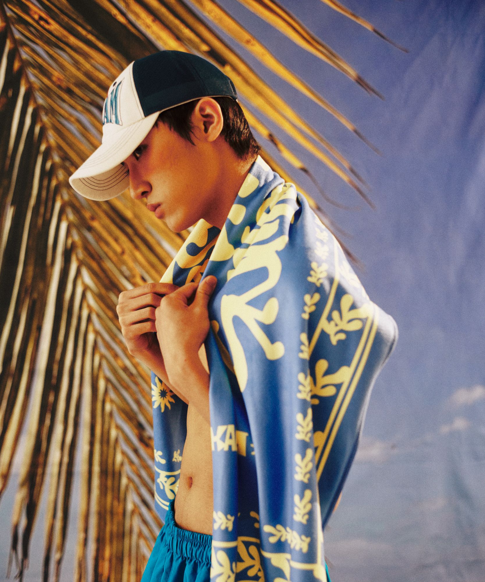 MUSINSA | AAKAM Needlework Symbol Ball Cap (White)