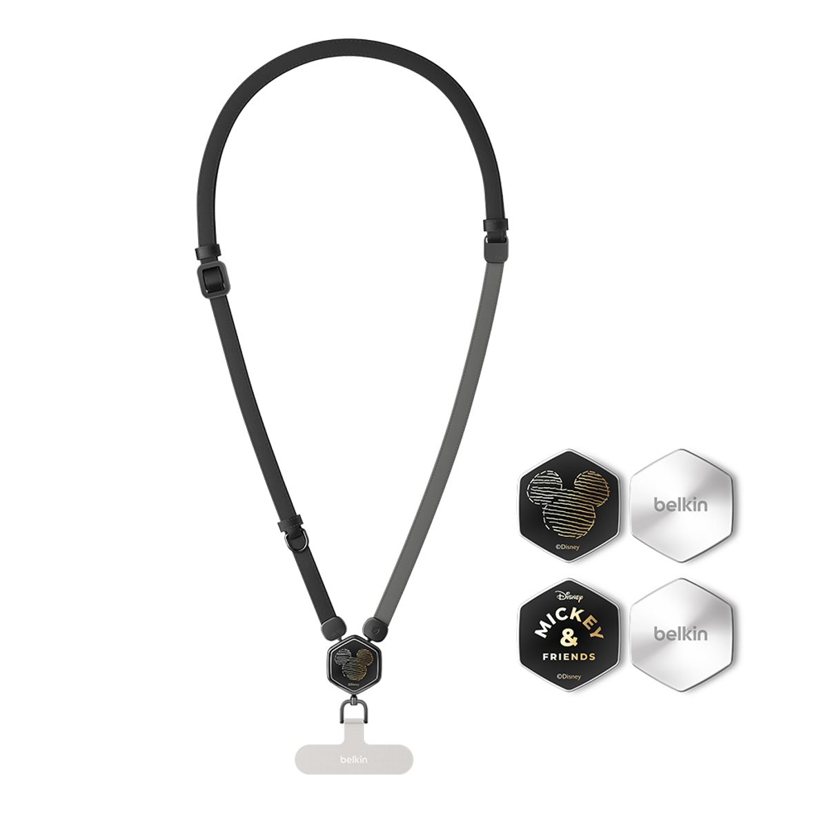 벨킨(BELKIN) 디즈니 미키와 친구들 크로스바디 프리미엄 가죽 스마트폰 스트랩 MSZ004BK